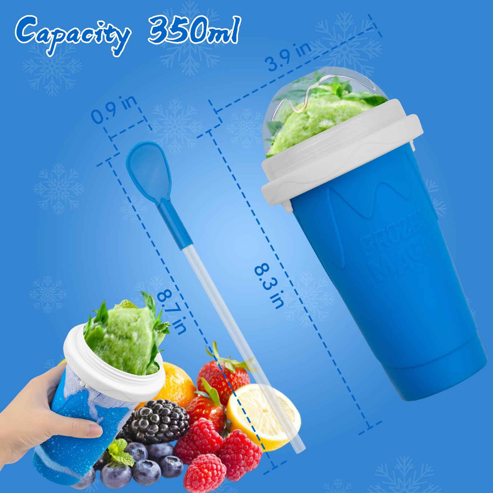 Jairuty - Taza para hacer granizados, tazas mágicas de congelación rápida para hacer helados de licuado de leche casera, taza para hacer granizado de doble capa, regalos de cumpleaños para niños