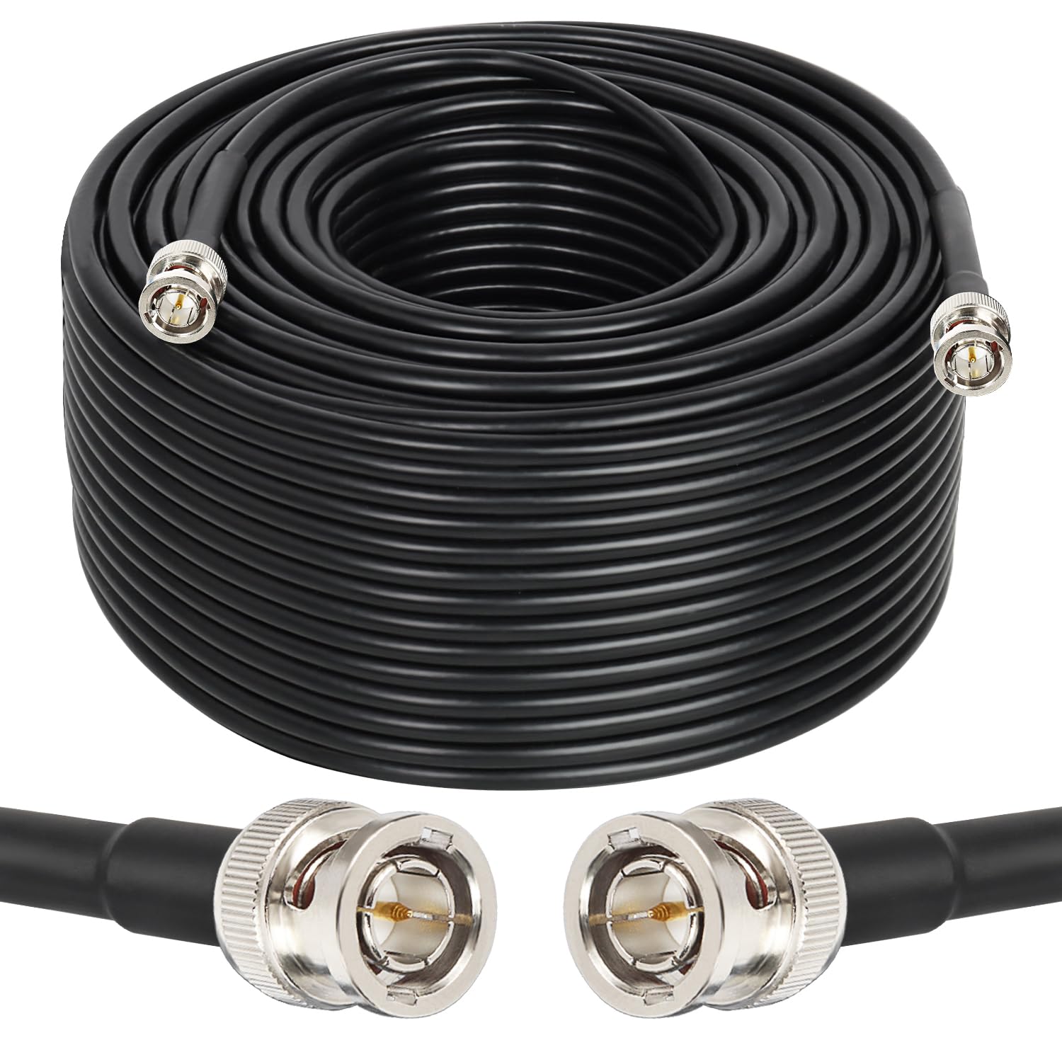 XRDS -RF Cables SDI 12G de 200 pies, Cables de Video SDI 3G/6G/12G 75ohm Cable Macho BNC Compatible con HD-SDI/3G/6G-SDI/4K/8K para Cámara de Seguridad de Video Convertidor SDI