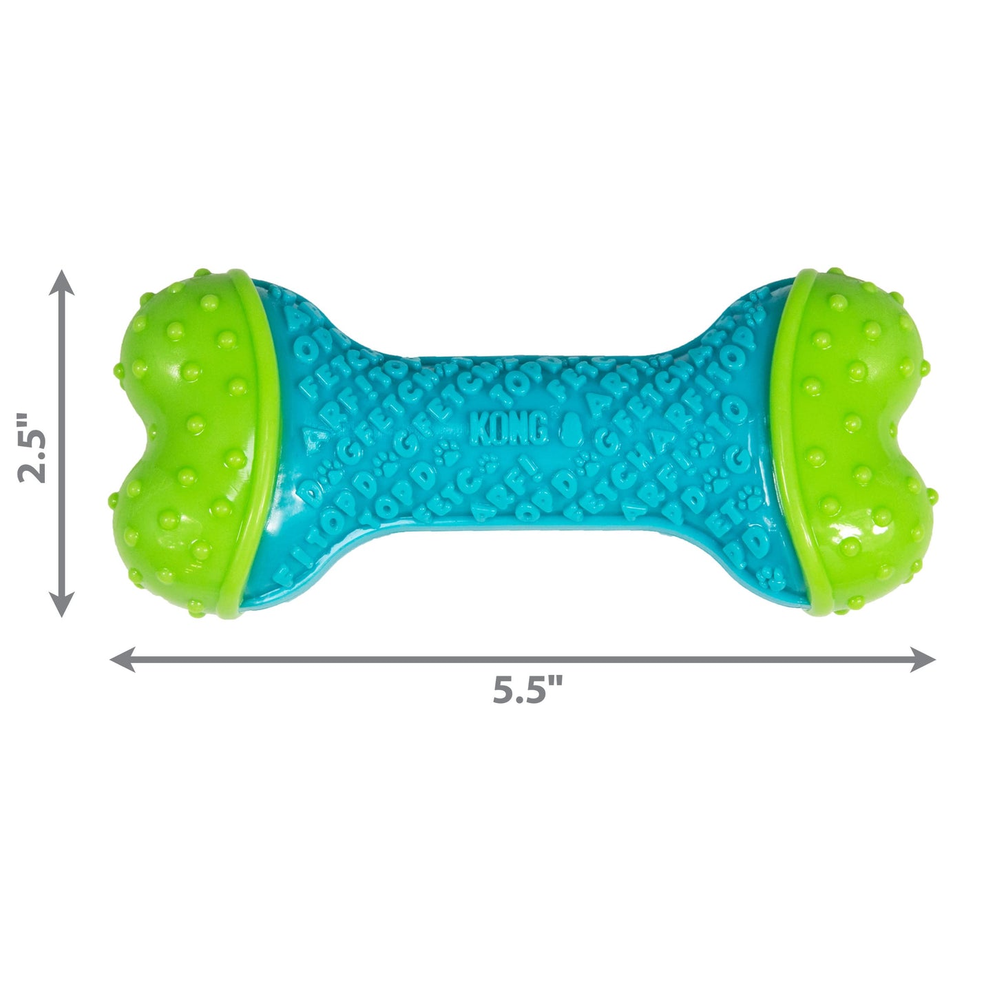 Kong Corestrength Bone, color Azul con Verde, Chico/Mediano