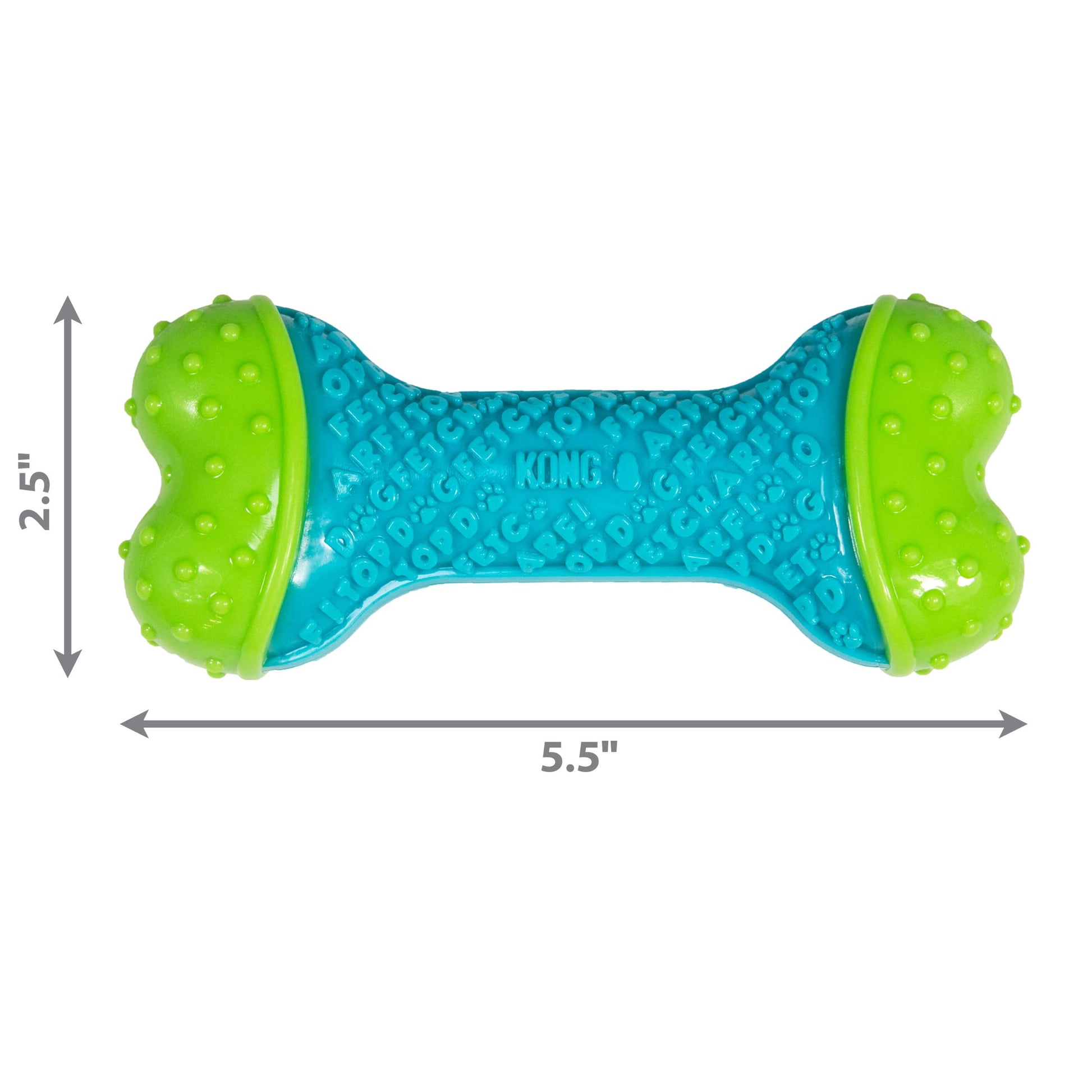 Kong Corestrength Bone, color Azul con Verde, Chico/Mediano