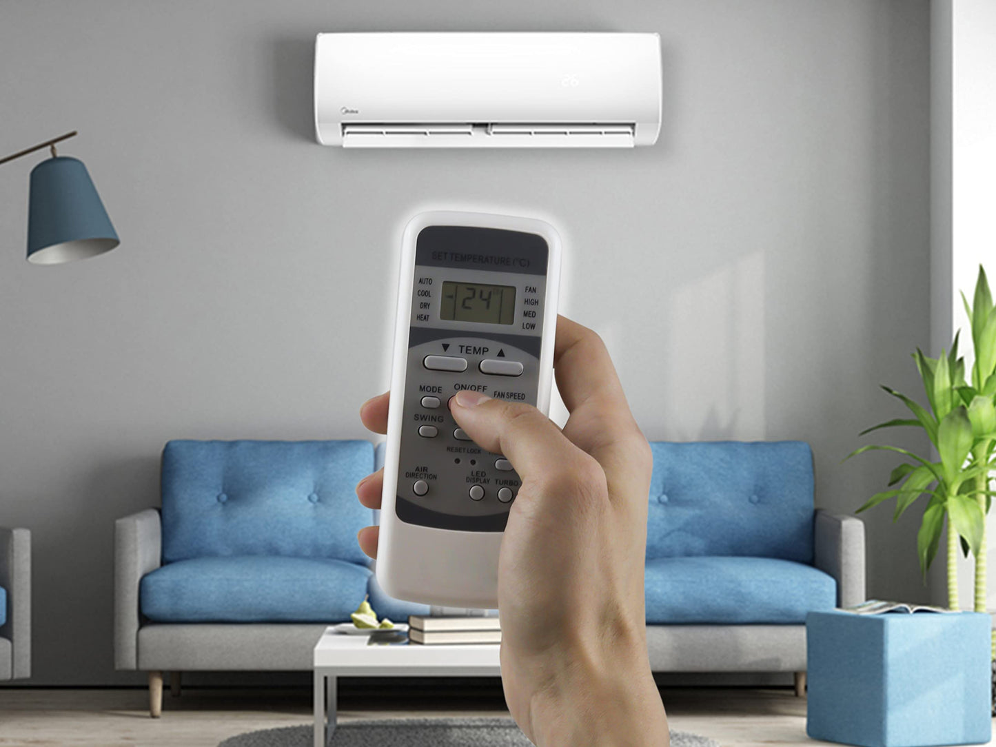 LIDERT Control Remoto Midea Aire Acondicionado Evercool BGCE General ELECTRICMinisplit R51M/E R51D R51M R51E RG51113