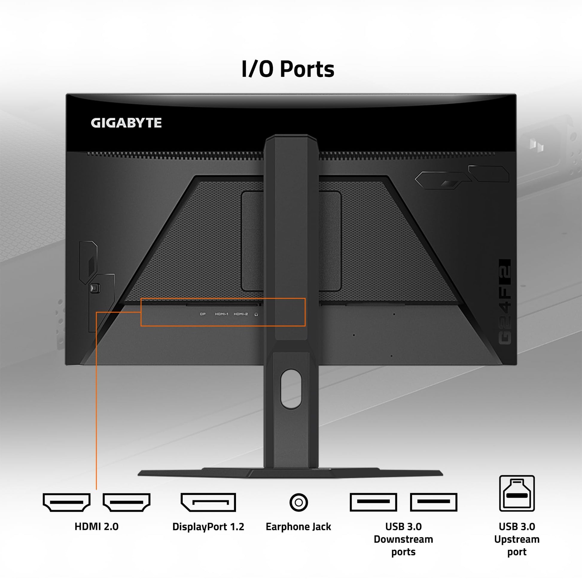 GIGABYTE Monitor Gaming G24F 2 23.8" IPS FHD 1920x1080 2xHDMI 1xDP 1ms MPRT 180Hz HDR FreeSync Color Negro