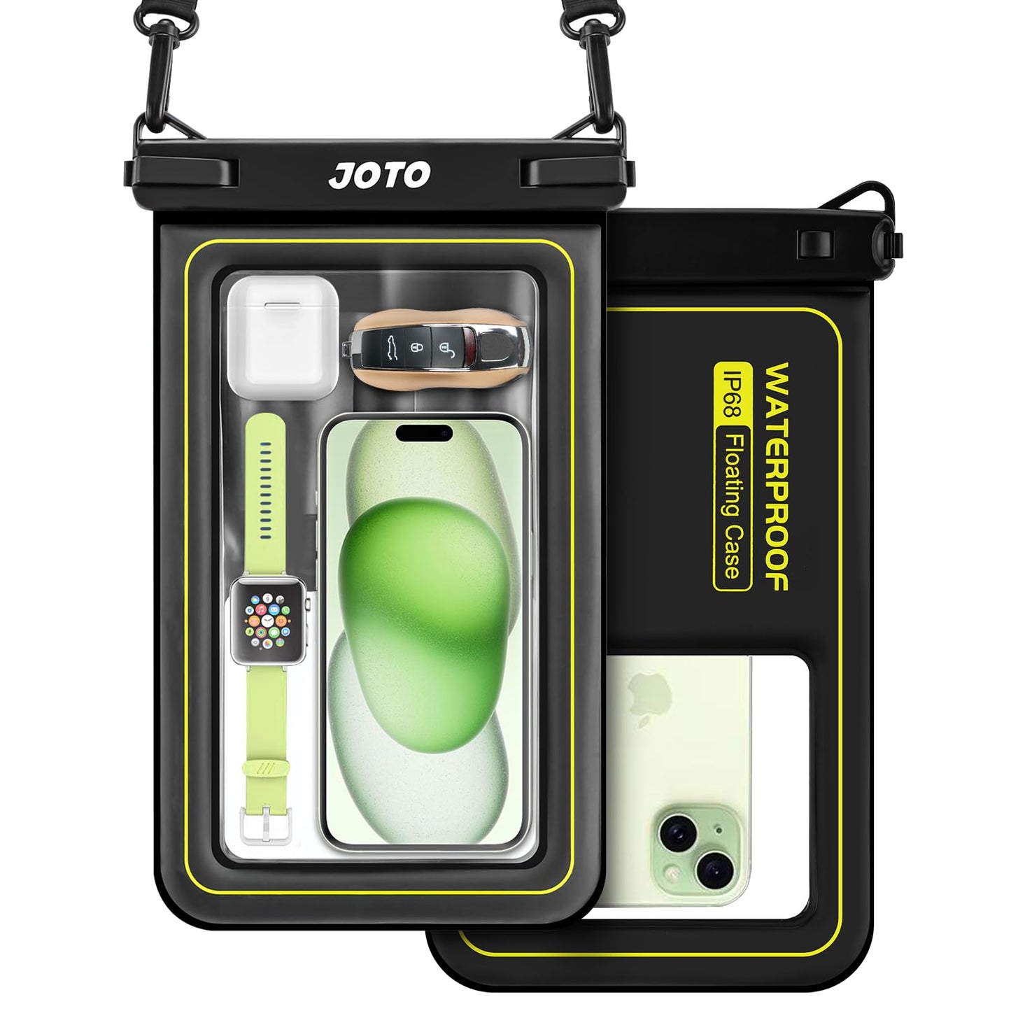 Bolsa Seca JOTO Negro Impermeable IP68 para iPhone y Galaxy Móvil hasta 10 Pulgadas