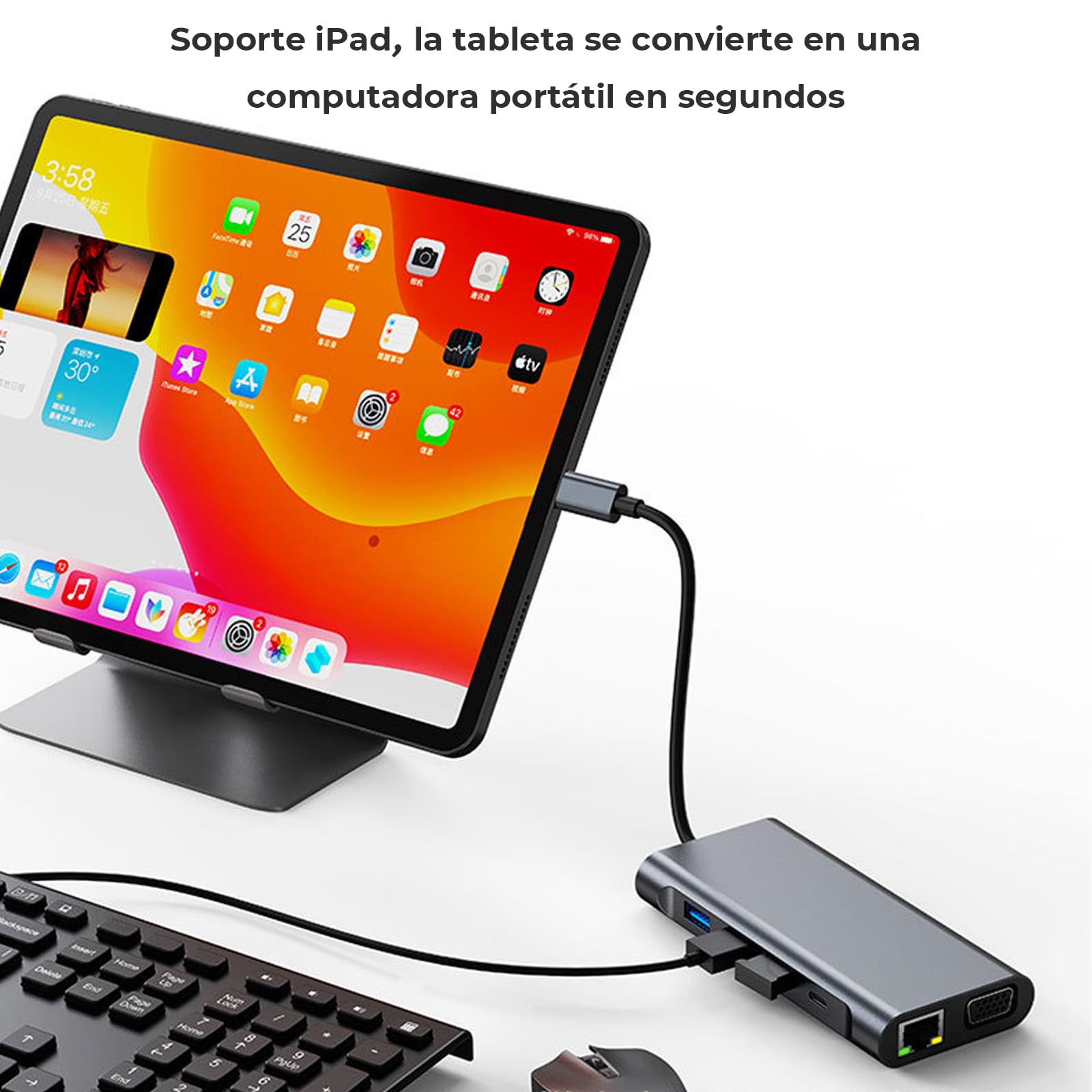 Adaptador USB C WULAR Plata 11 en 1 con HDMI 4K y Docking Station Compatible con MacBook Pro/Air