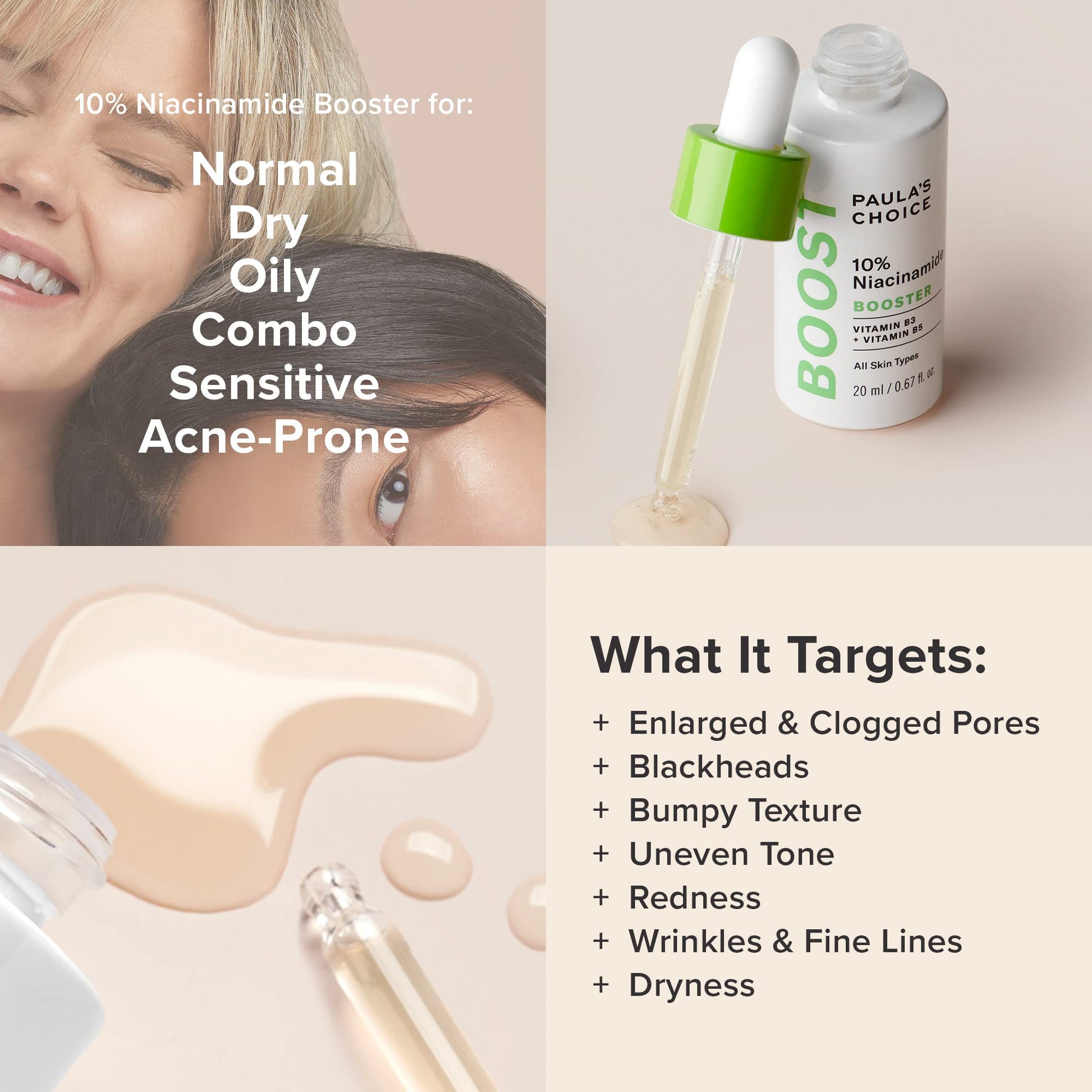 Paula's Choice RESIST 10% Niacinamide (Vitamin B3) Booster for Enlarged Pores and Wrinkles - 20 ml, 0.67 oz
