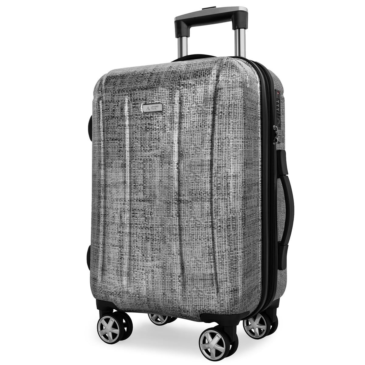 Maleta De Viaje Carry On 20" de Mano Cabina Policarbonato 10kg Rígida Expandible PRO-X Con * TSA Lock * Luggage suitcase Armored Travel (Luna-Plata)