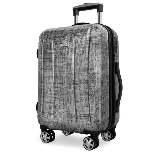 Maleta De Viaje Carry On 20" de Mano Cabina Policarbonato 10kg Rígida Expandible PRO-X Con * TSA Lock * Luggage suitcase Armored Travel (Luna-Plata)