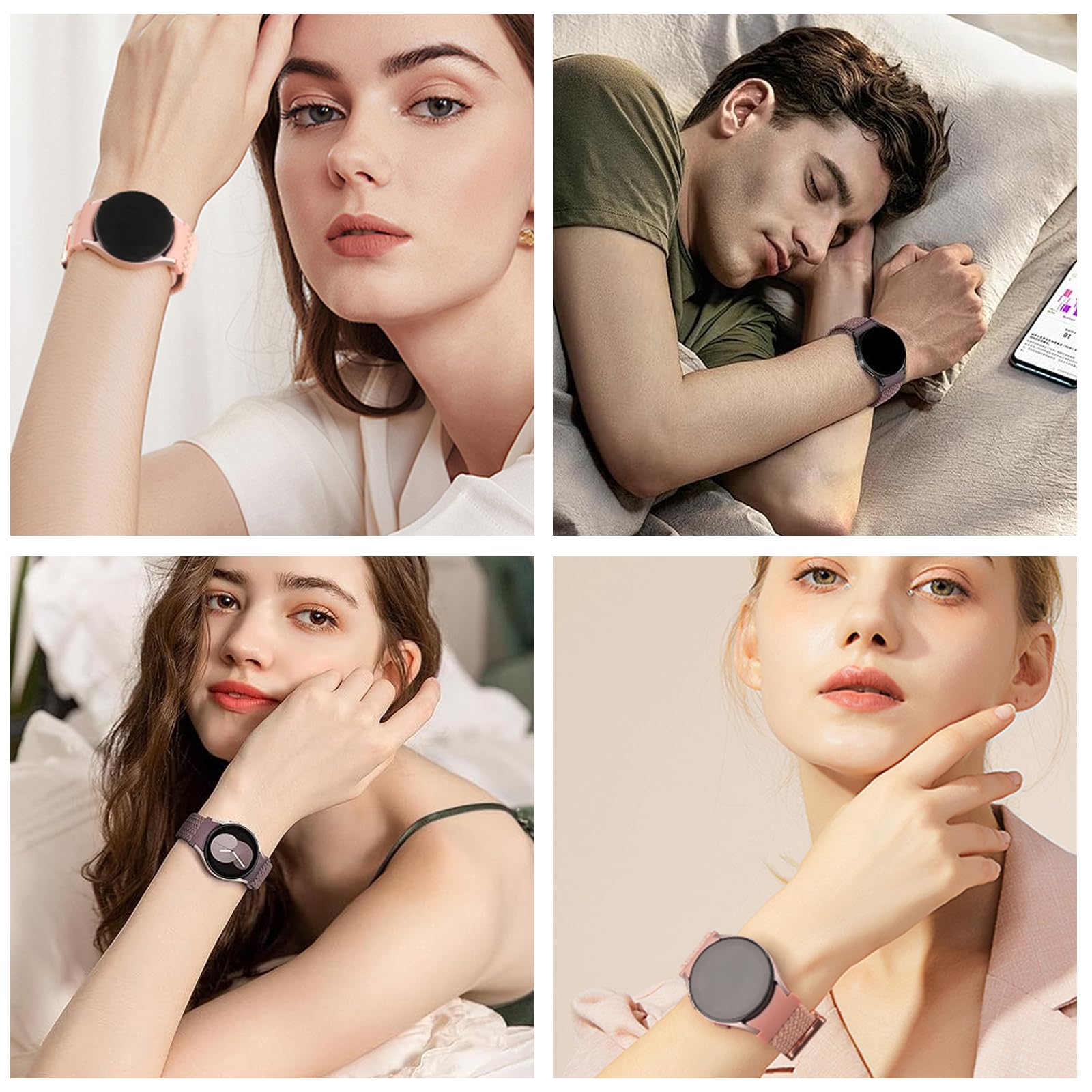 Correa paraTejida Magnética Samsung Galaxy WatchWatch ， para Samsung Galaxy7 6 5 4 40 mm 44 mm, Galaxy Watch (42 mm), Galaxy Watch Active 2 (40 mm), 20mm Correa Correa de Nailon Elástica Ajustable