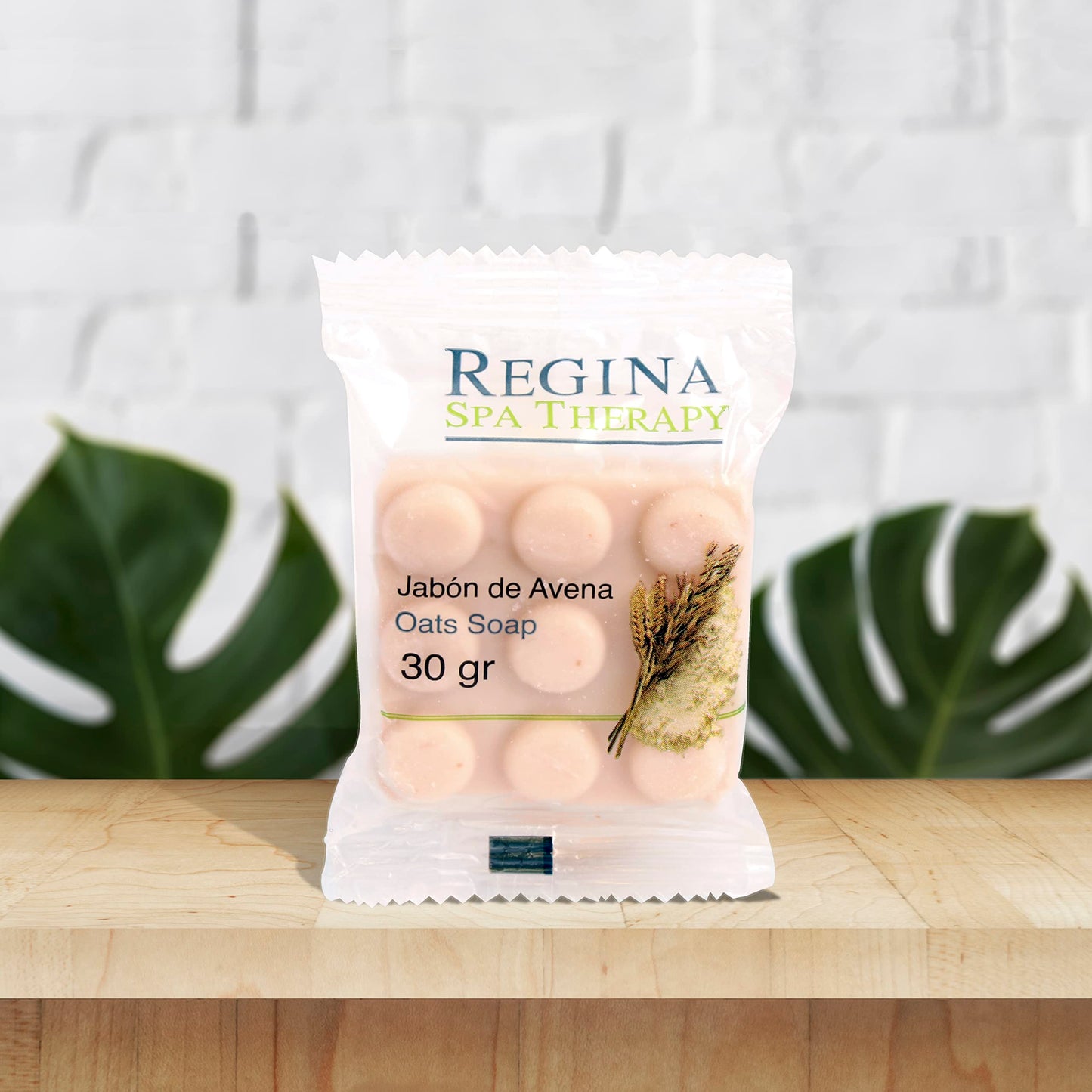 Regina Spa Therapy Jabón Corporal de Avena Natural 30g | Limpieza Nutritiva para Cuerpo y Manos | Amenidades para Hoteles, Airbnb, Spa | Jabones Naturales | Caja con 250 Piezas