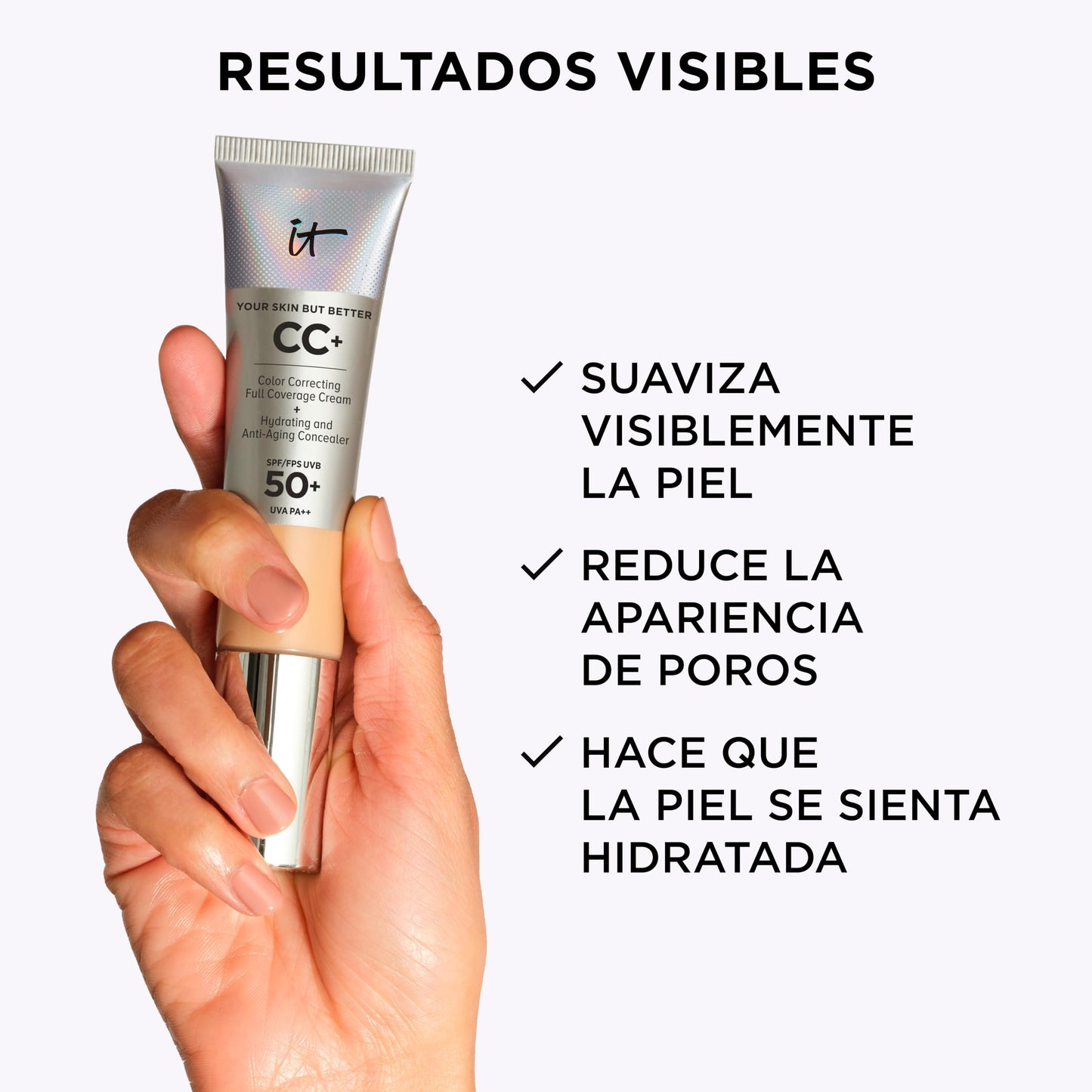It Cosmetics CC+ Cream FPS 50 Fair Light, base de maquillaje con FPS 50, 32 ml