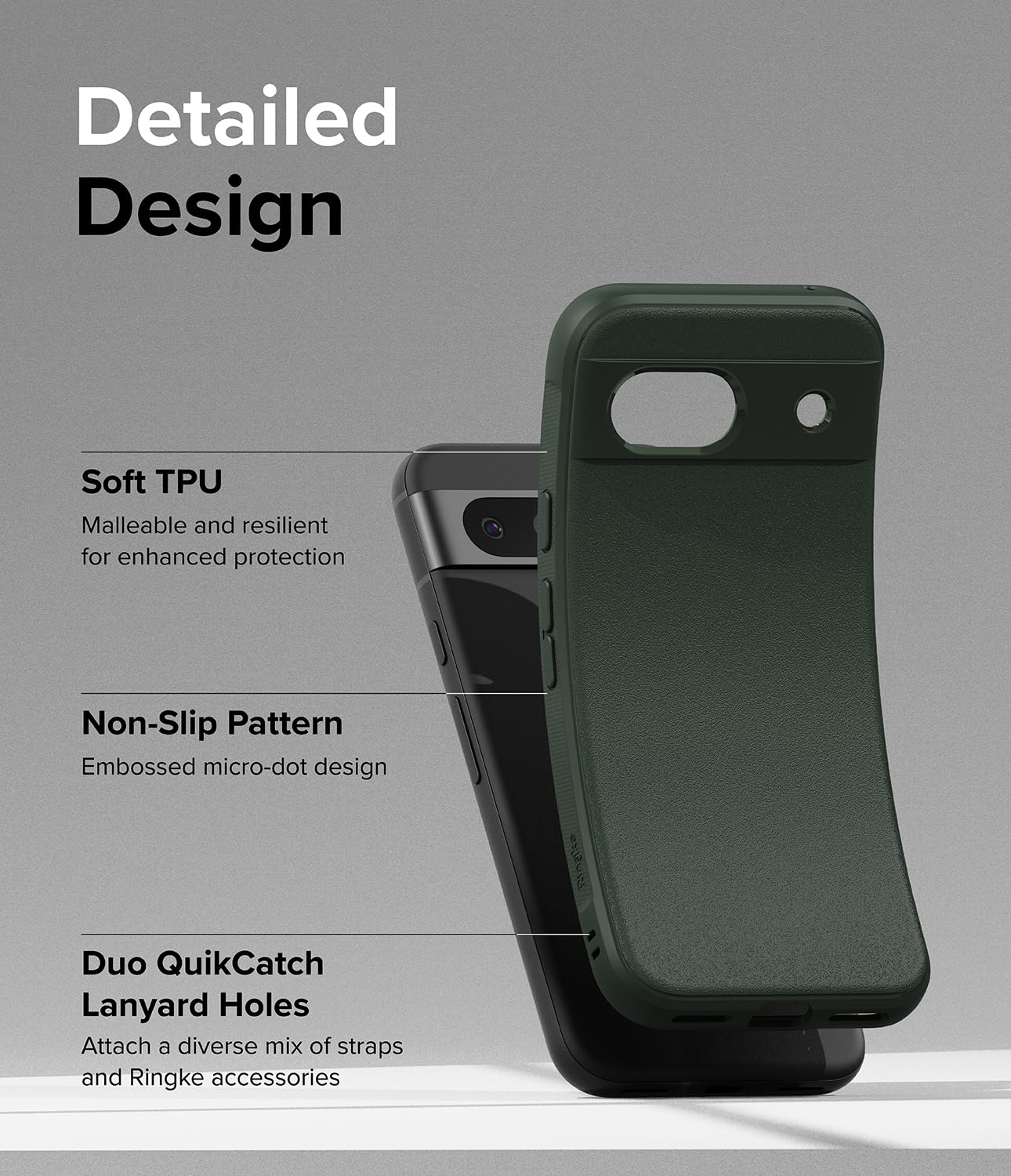 Funda TPU Antideslizante Ringke Onyx Dark Green Compatible con Google Pixel 8a Anti Huella Dactilar