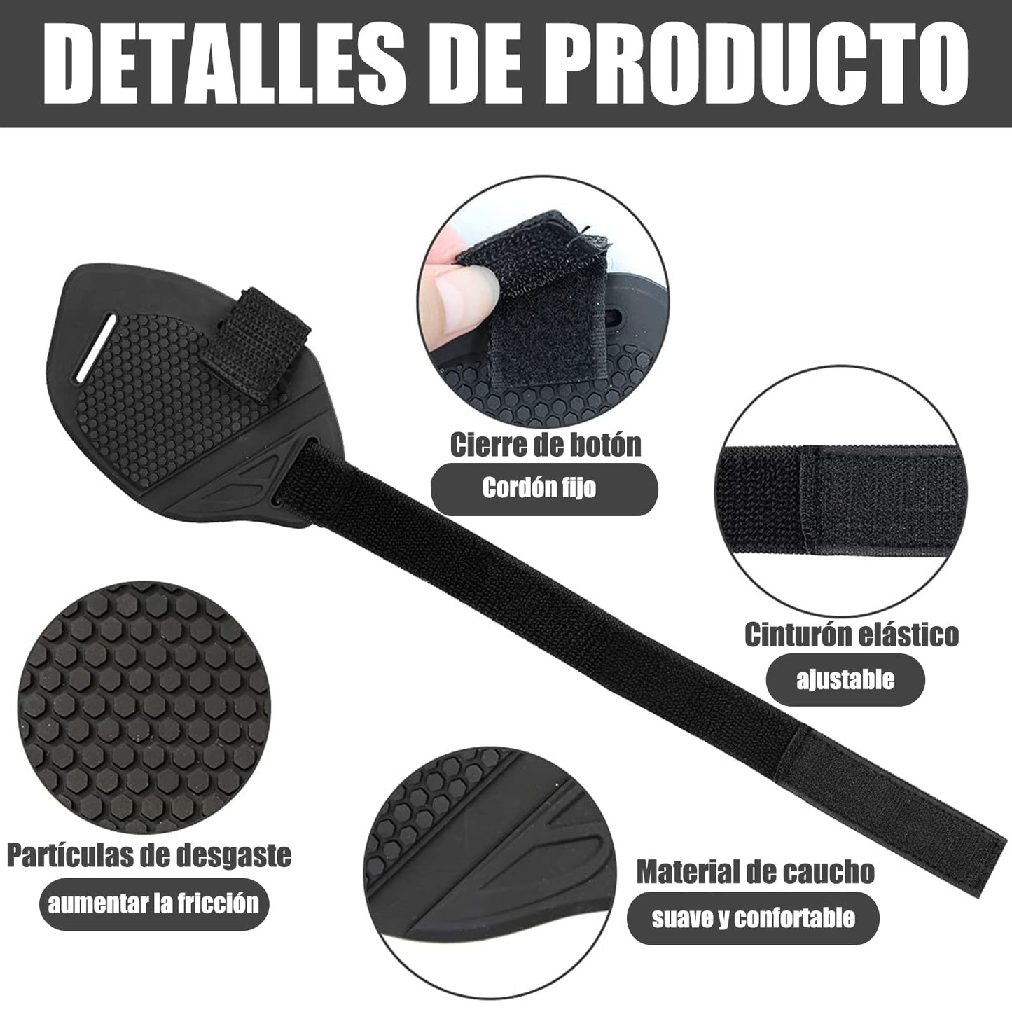 HEKE Accesorios de Cambio de Marchas de Motocicleta para Zapatos, Protector de Botas de Goma de Motocicleta con Correa para Zapatos, Cubierta Protectora Antideslizante para Zapatos, 1 Pieza