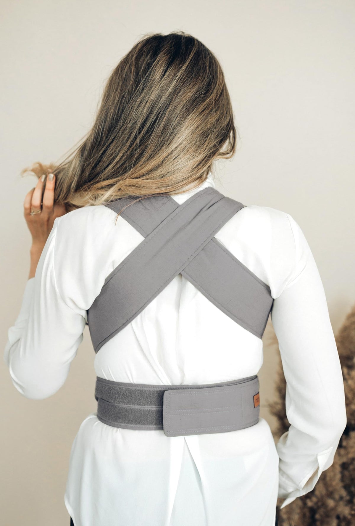 Marsupi Breeze, portabebés ajustable con 2 posiciones de transporte (frontal y cadera), cangurera desde recién nacido (3.5-15 kg), algodón orgánico y lino, Gris Claro Ligthgray, Talla: XL