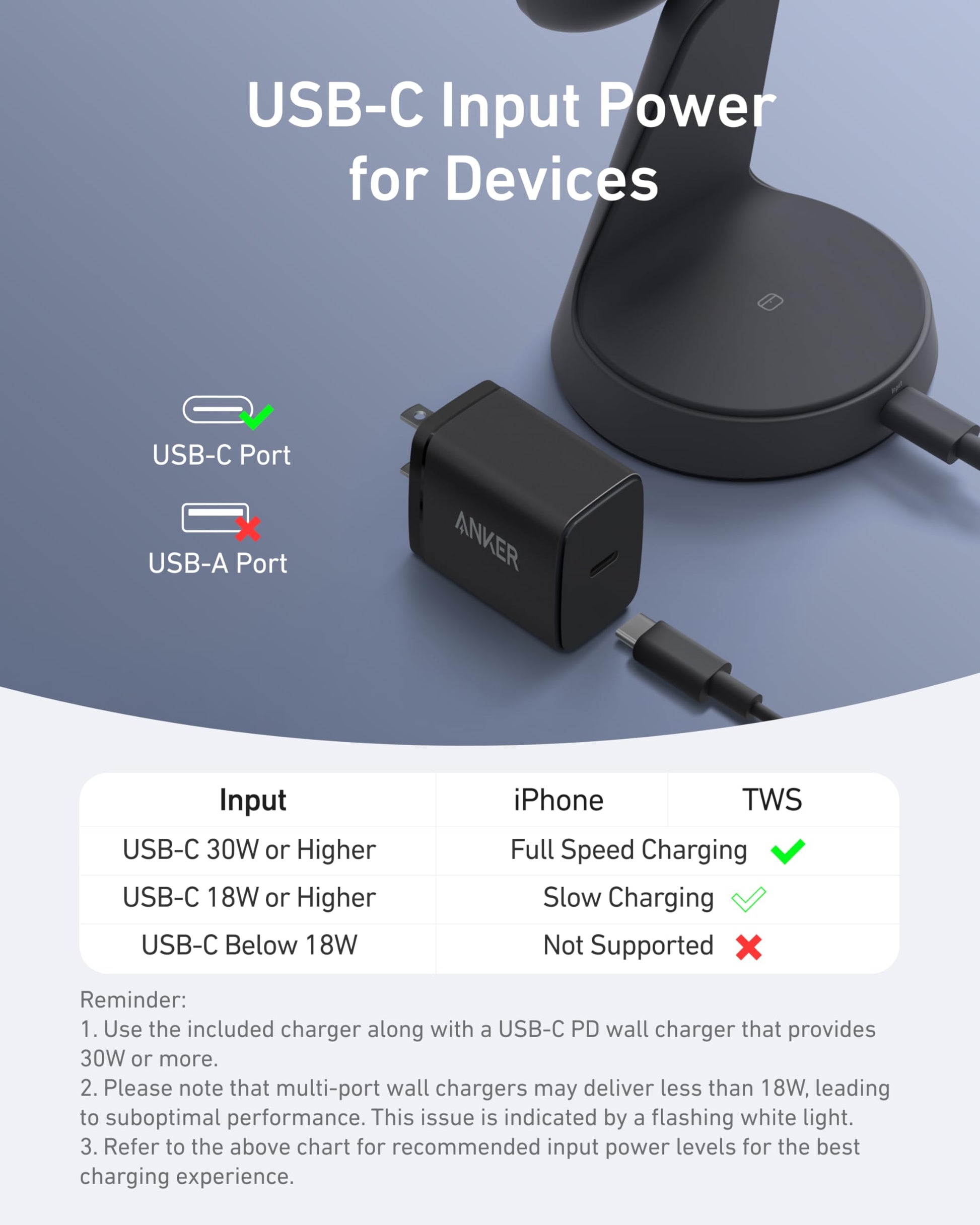 Anker Estación de Carga Inalámbrica 15W, Soporte 2 en 1, Carga Rápida Qi2, Sistema de Carga Dual, Conexión Magnética Segura, Ángulos Ajustables, Diseño Elegante para iPhone 15 Pro y Auriculares TWS