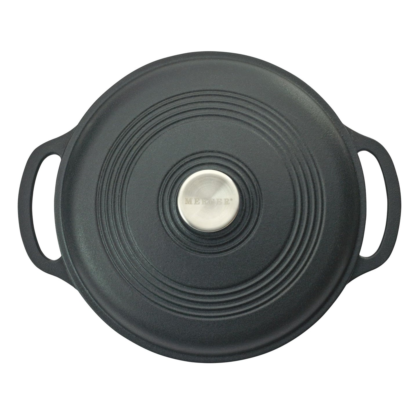 Mercer Culinary Horno holandés redondo de hierro fundido esmaltado, 6 cuartos de galón, negro mate