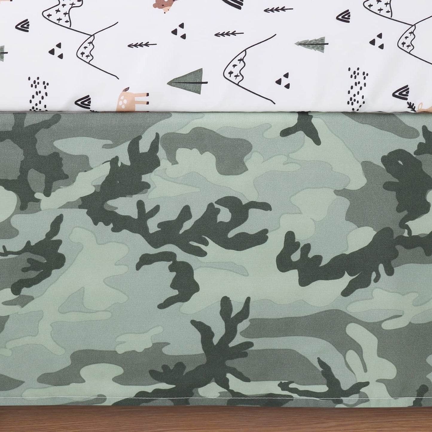 El juego de ropa de cama de 3 piezas para cuna The Peanutshell para niños - Decoración de cama de guardería para recién nacidos, bebés y niños pequeños con sábana ajustable para cuna, volante de polvo