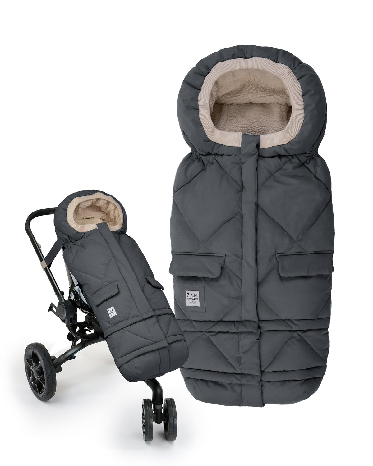 Manta Ajustable 7AM Enfant Invierno Unisex Multiusos Forro Polar Cálido Con Capucha Repelente al Agua Para Asiento de Coche de Bebé