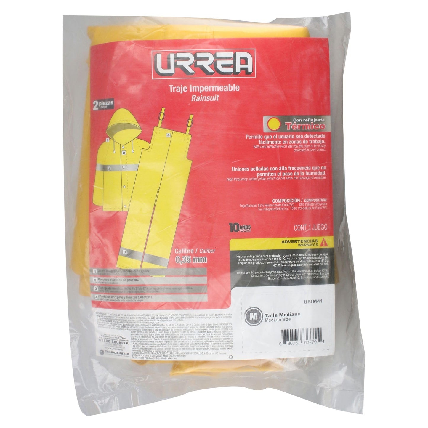 Impermeable Urrea Herramientas Mediana 2 Piezas