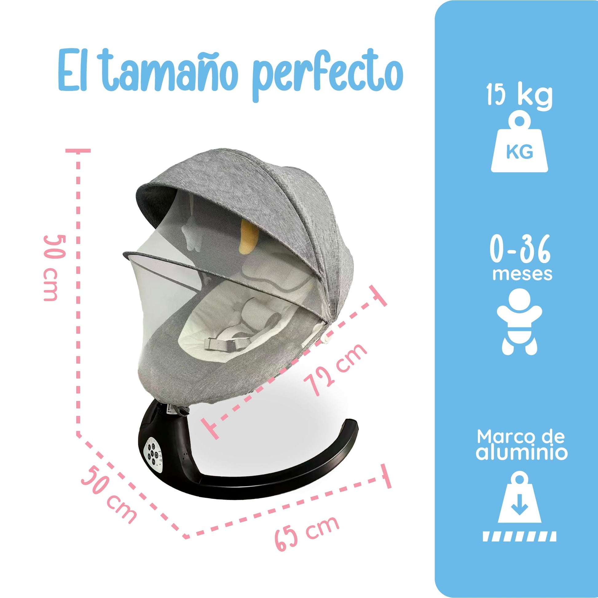 Mecedora Eléctrica YEI Beige con Control Remoto y Juguetes para Bebé