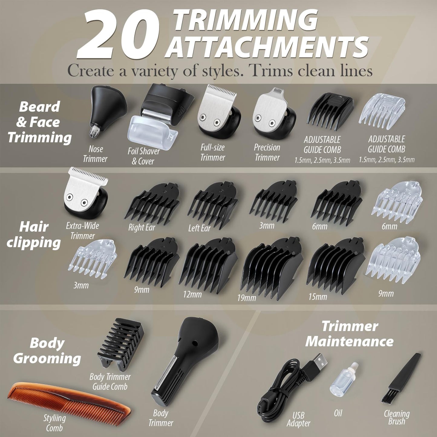 Cortador de barba para hombre, Negro