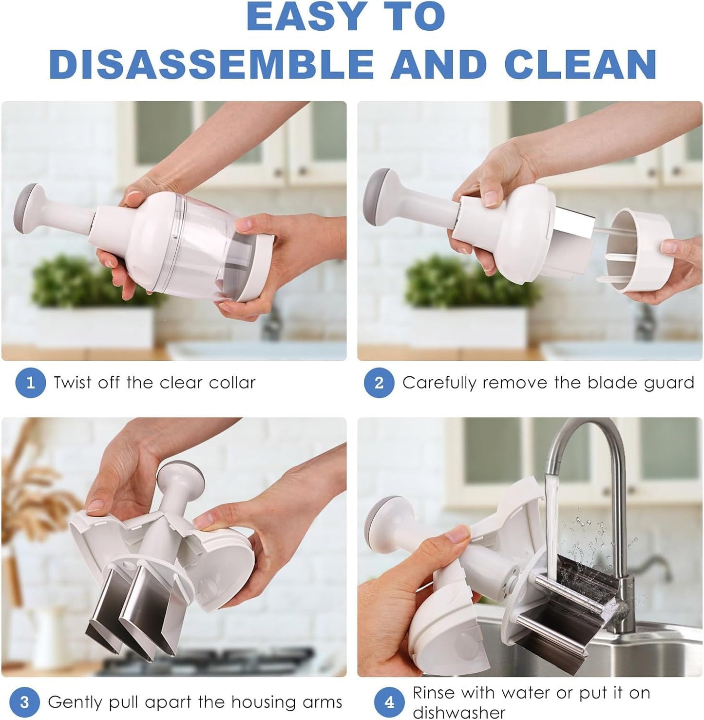 Picador de Alimentos Pampered Chef Blanco Manual para Verduras y Frutos Secos