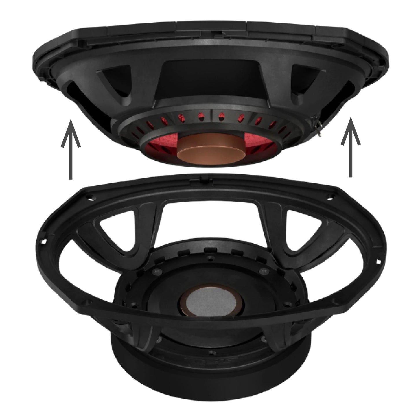 DS18 PROJECT360 Altavoz medio alto de alta sensibilidad de 6 x 9 pulgadas, 300 W RMS 4 ohmios, diseño giratorio de Recone para una reparación rápida