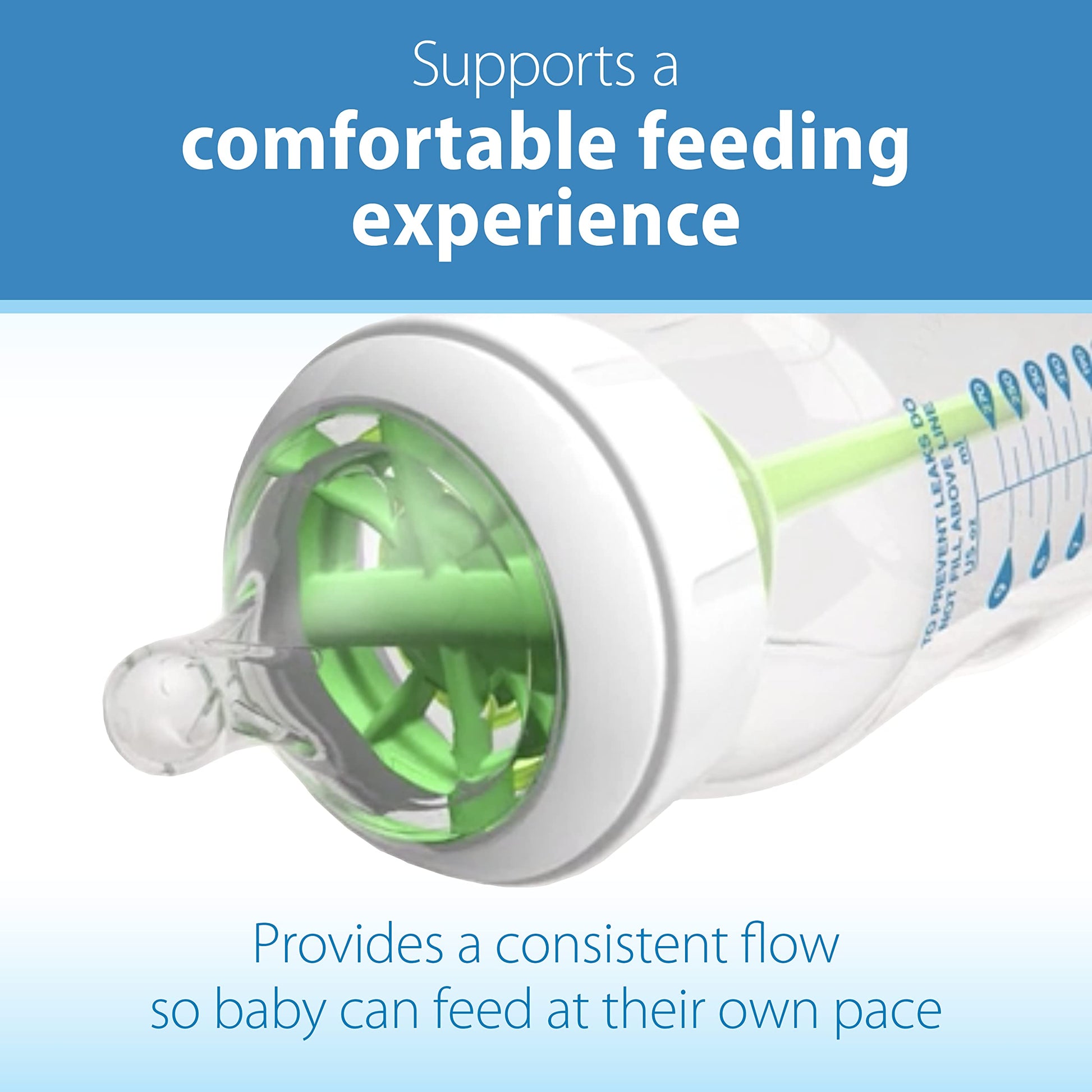 Dr. Brown's Natural Flow® Preemie Flow™ - Tetina de silicona para biberón, flujo más lento, 0 m+, 100% silicona, 6 unidades