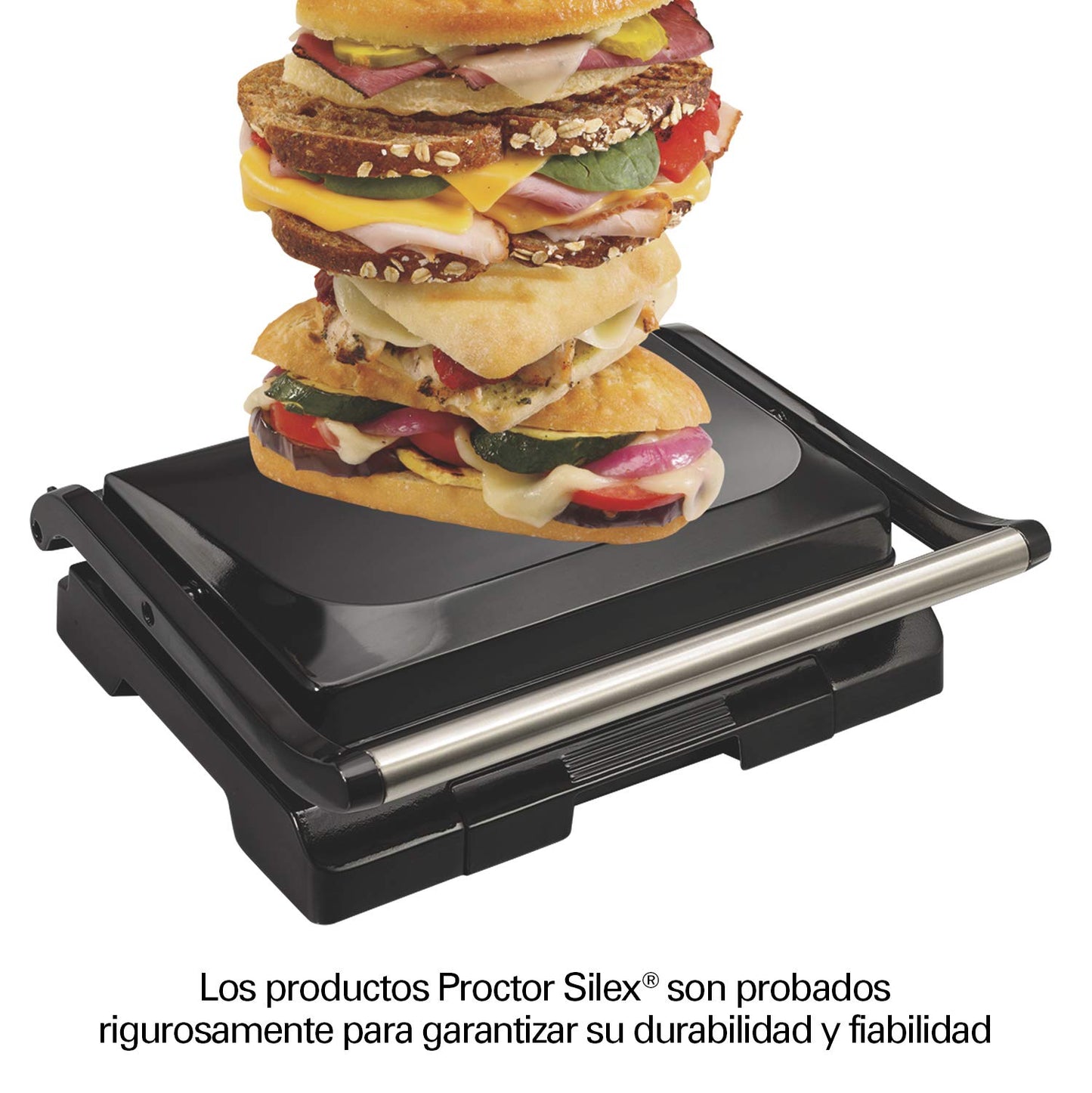 Prensa para Panini y Parrilla Proctor Silex Negra Compacta