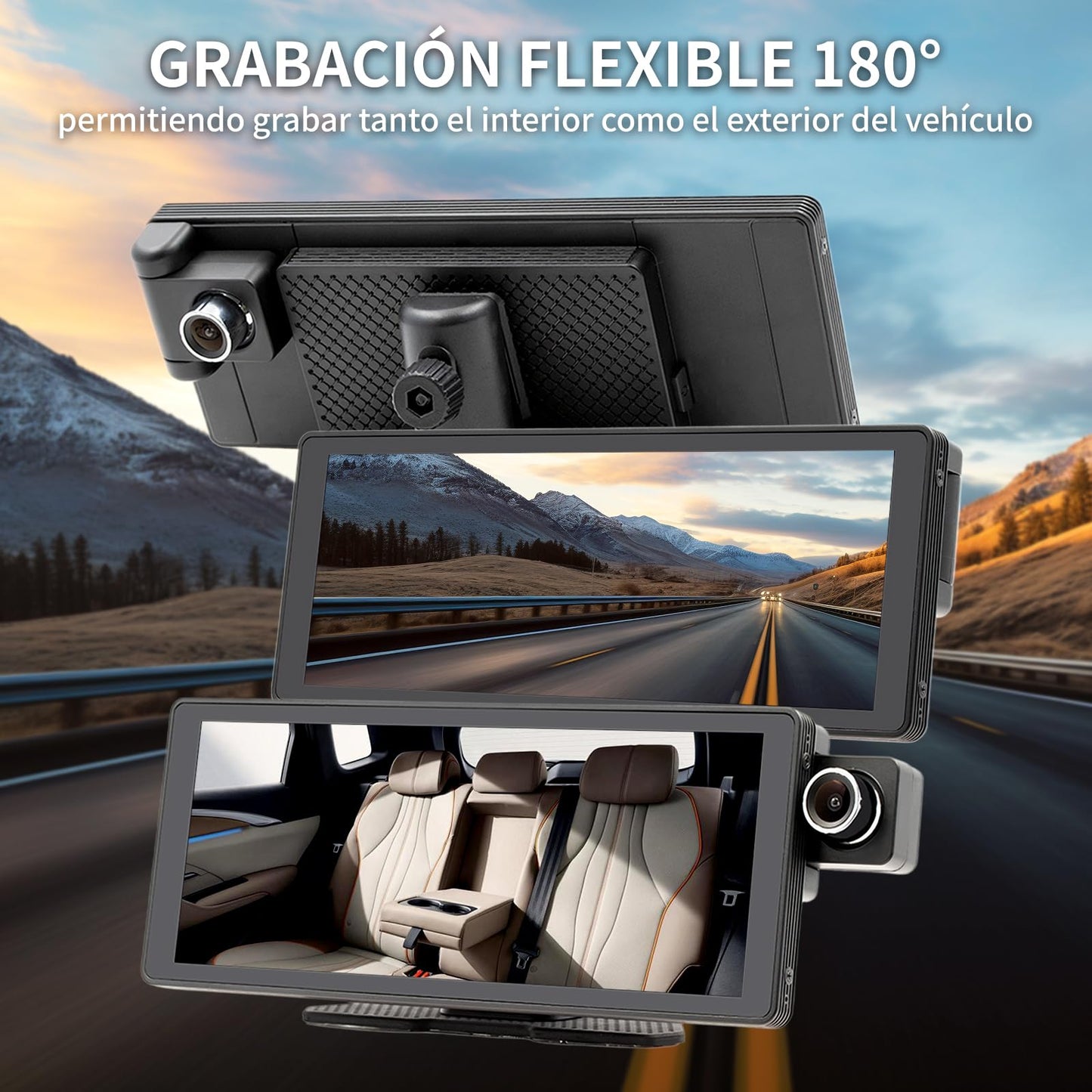 FINYQBET Autoestéreo para Carro con Pantalla de 10.26 Pulgadas, Compatible con Apple CarPlay y Android Auto Inalámbrico, Bluetooth 5.0, Soporte para Cámara de Respaldo y Grabación de Video