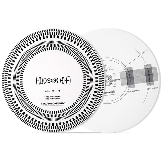 Hudson Hi-Fi - Mat Strobe Mat for Turntable - Testing 33-1-3 RPM, 45 RPM - Cartridge and Needle Alignment Conveyor Tool Mat on Hi-Fi LP Vinyl Players - Two Sides