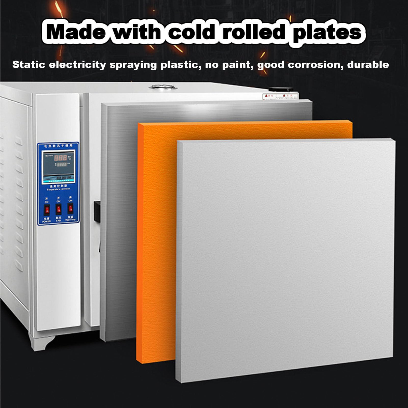 Horno de secado al vacío, horno de secado y calentamiento de laboratorio de 15.6L con calibre de vacío y controlador digital, laboratorio industrial de temperatura constante de secado ,Galvanized