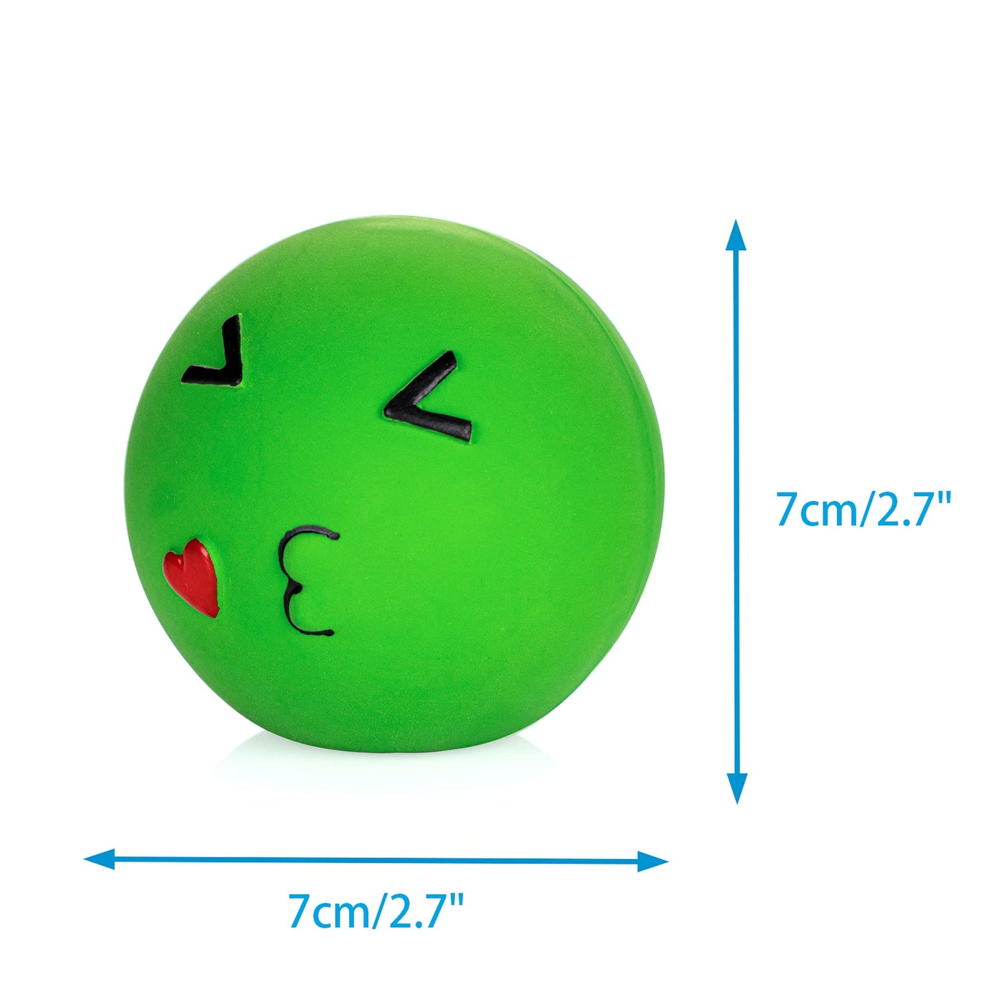 Chiwava 3 Paquetes 2,8 Pulgadas Juguete de látex para Perro chillón Bolas de Cara Sonriente Juego Interactivo de búsqueda para Perros pequeños y medianos