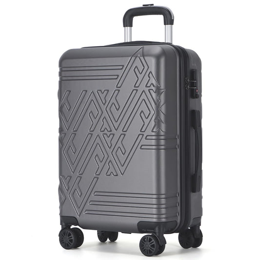 Maleta De Viaje Carry On 20" de Mano Cabina 10kg Rígida Doble Refuerzo Con * TSA Lock * Luggage suitcase Armored Travel (Gris)