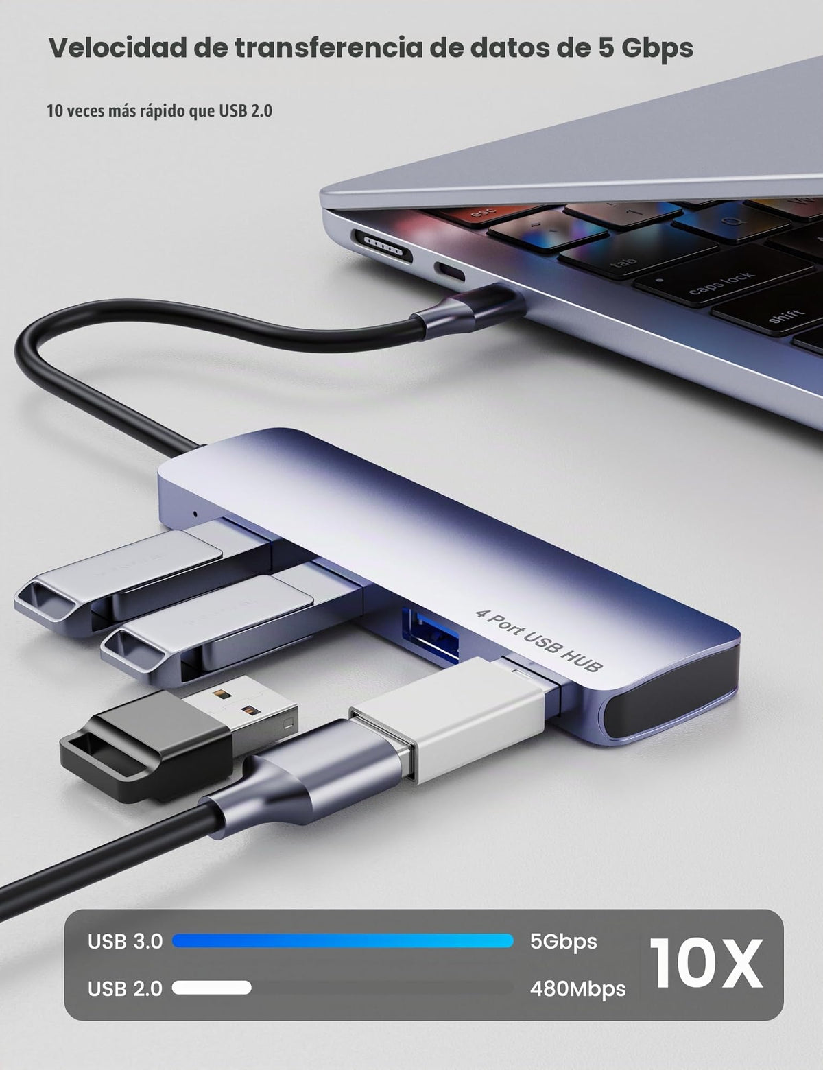 Adaptadores USB 3.0 Fidioto Plateado de Alta Velocidad