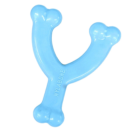 Juguete Masticable para Cachorros Nylabone Azul Petite Wishbone