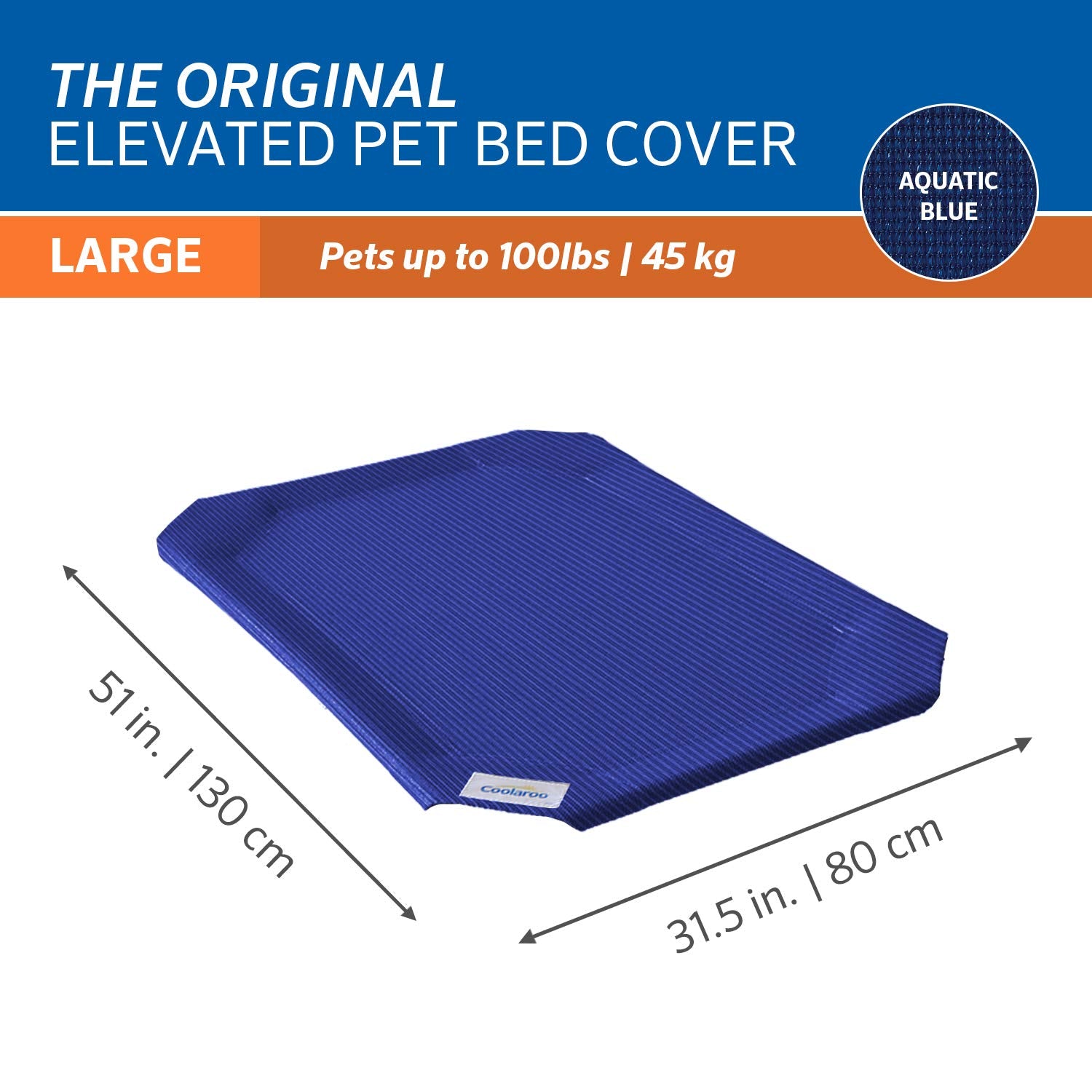 Coolaroo The Original Funda de Repuesto para Cama elevada para Mascotas, Grande, Azul acuático