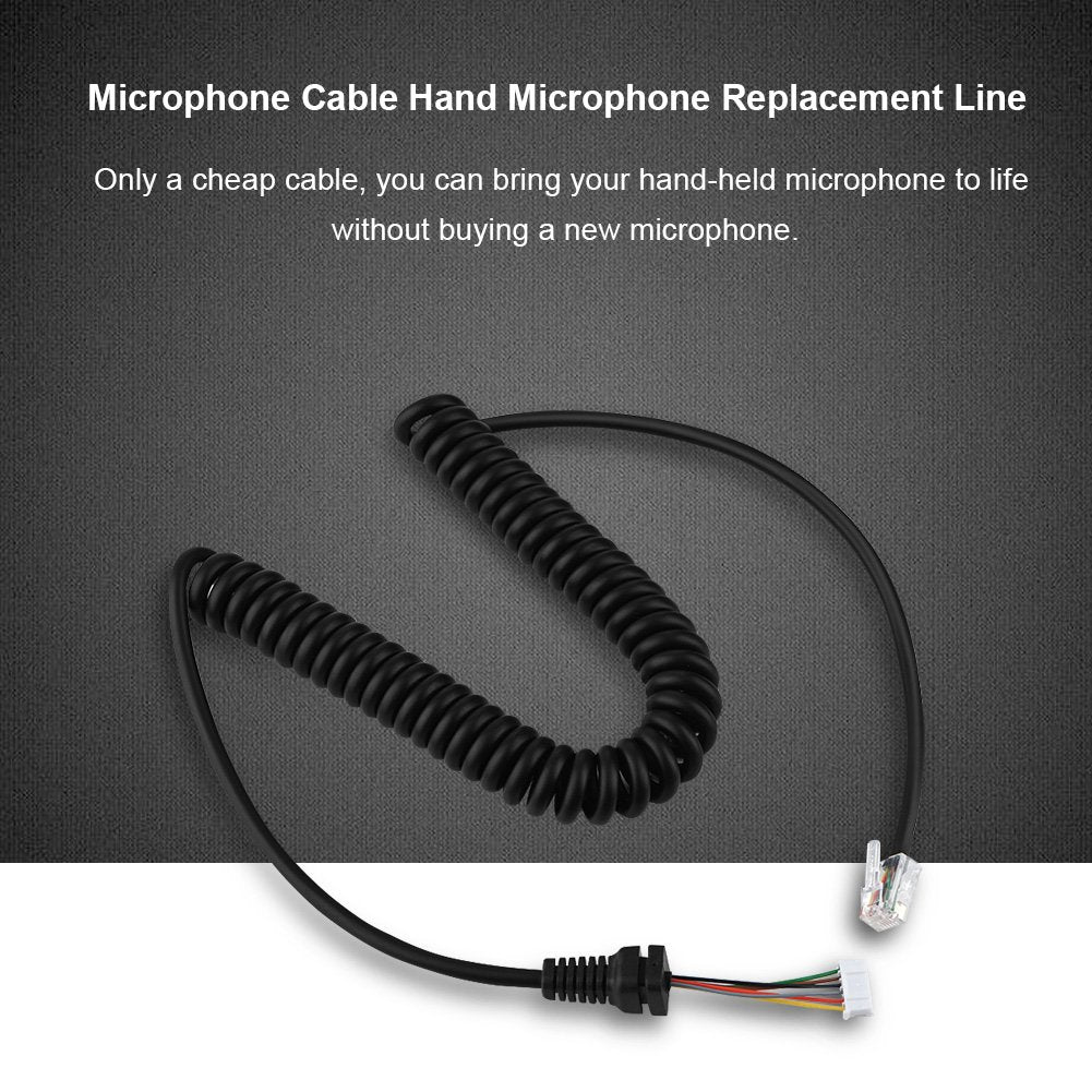 Bewinner Cable de micrófono de Repuesto para MH-48A6J, FT-7800, FT-8800, FT-8900, FT-7100M, FT-2800M, FT-8900R, Cable de Micrófono de Mano MH-48