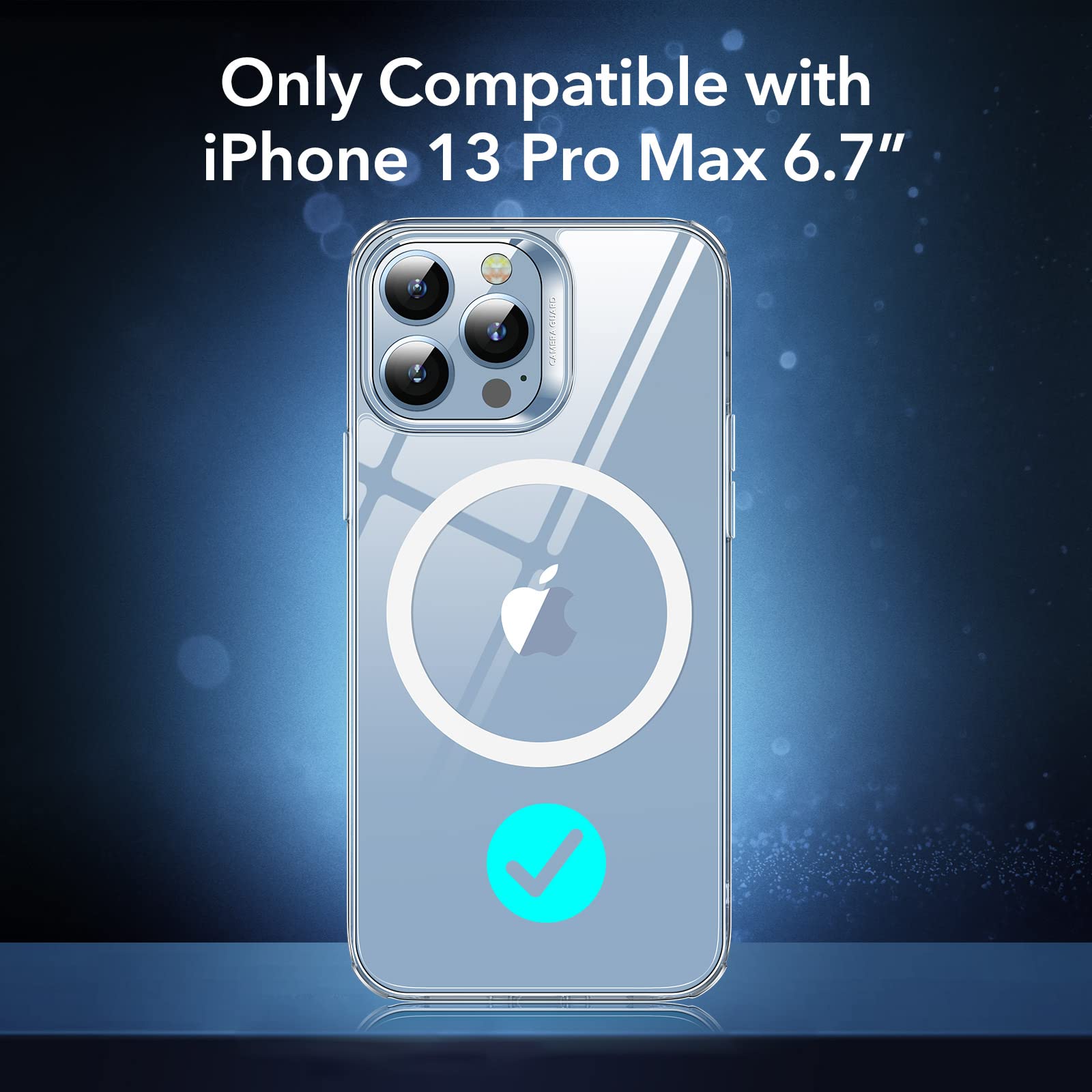 ESR Funda Híbrida con HaloLock, Compatible con iPhone 13 Pro MAX, Carga Inalámbrica Magnética, Protección Reforzada contra Caídas, Respaldo Resistente a Arañazos, Serie Classic, Transparente