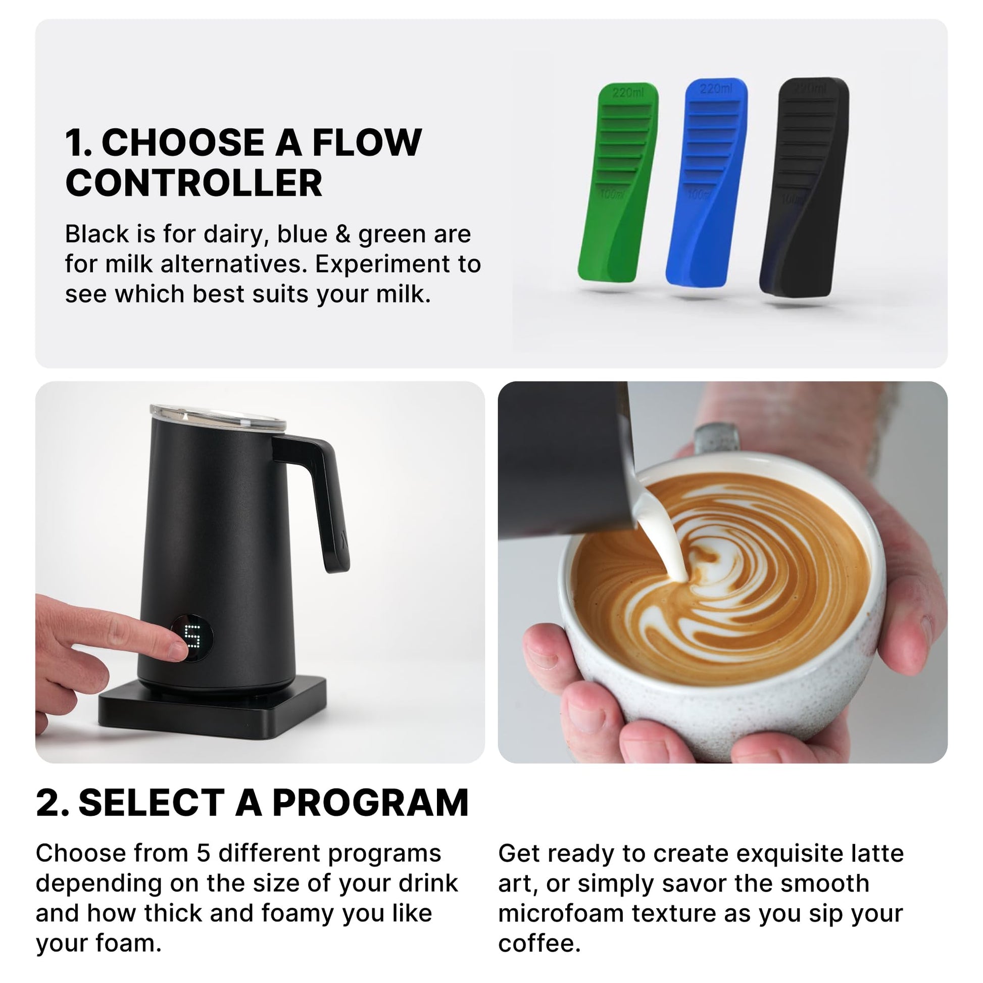 NanoFoamer Pro Gen-2 Subminimal Blanco Revolucionario Fabricante de Microespuma de Calidad de Café para Leche Láctea y a Base de Plantas
