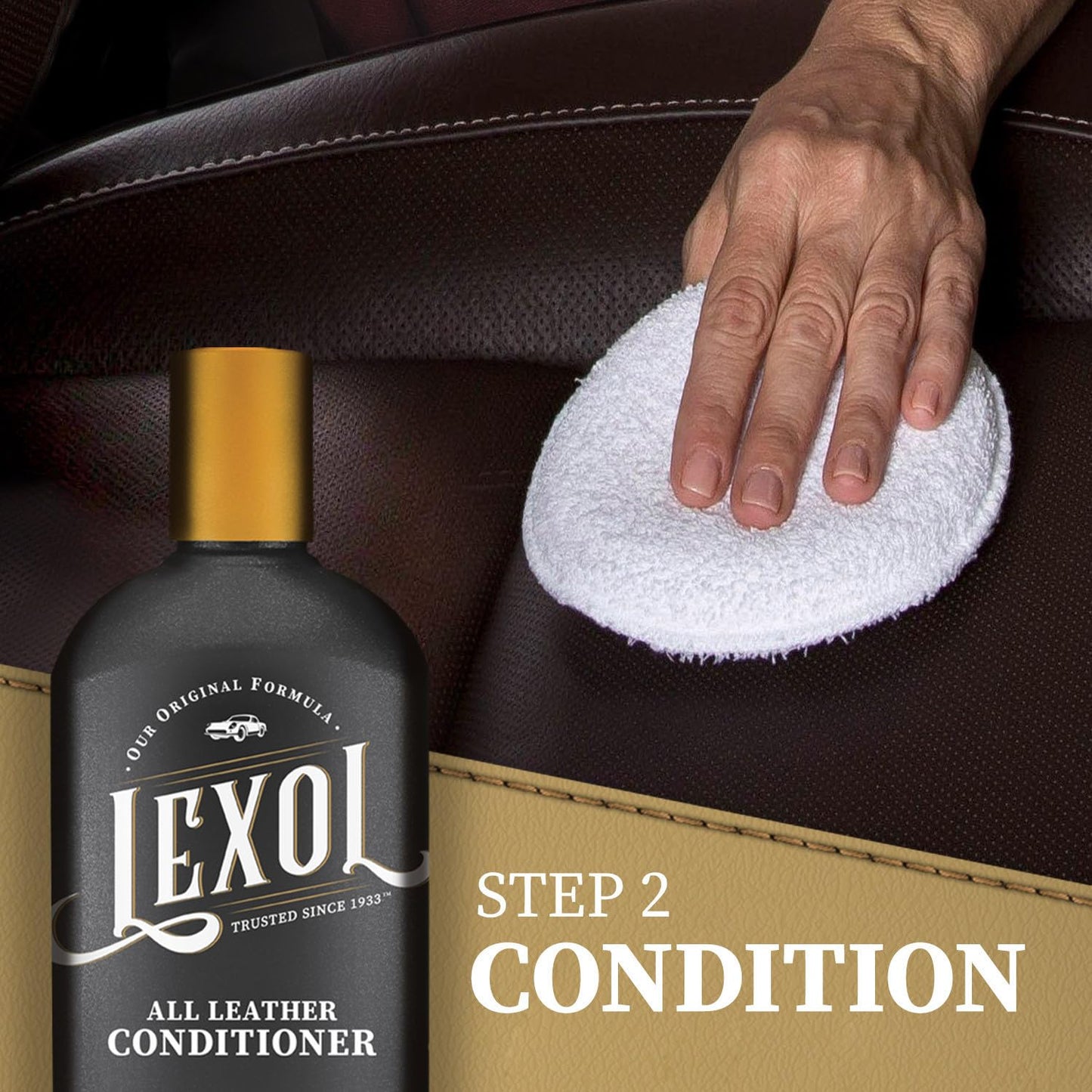 Lexol All Kit Limpiador y acondicionador de Piel para Asientos de Coche e Interiores, camillas y Muebles, Zapatos y Botas, Guantes de béisbol y sillas de Caballo, Dos Botellas de 16.9 onzas y Dos