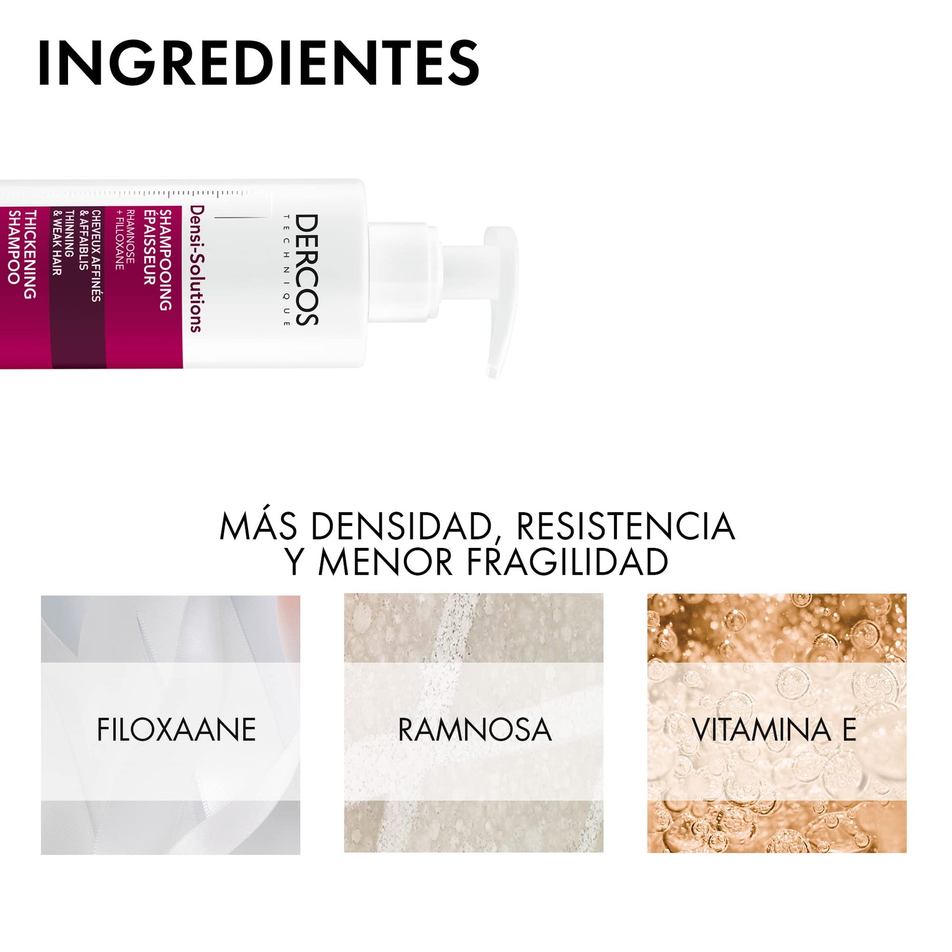 Shampoo Densificador Vichy Dercos con Vitamina E 250ml