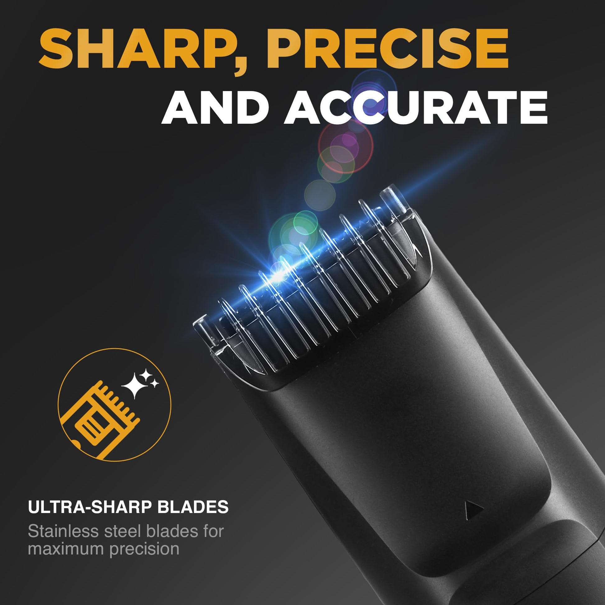 Bell+Howell- Recortadora de barba inalámbrica para hombres Vacutrim, afeitadora eléctrica recargable con calibración de 20 ajustes de corte