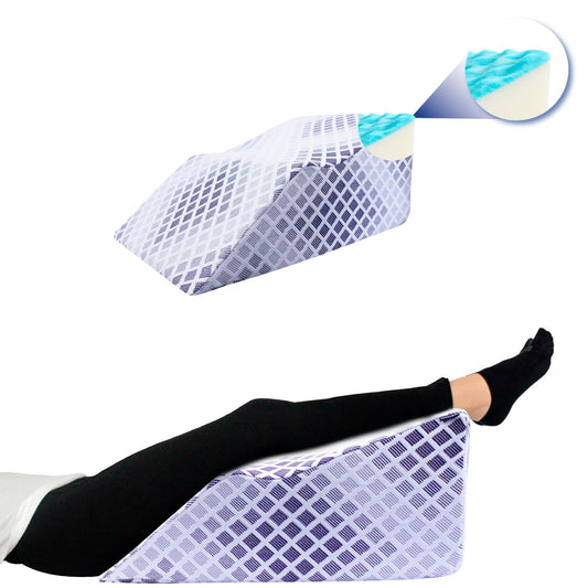Almohada de Elevación DR JOOHN Snow con Memory Gel y Funda de Algodón-Poliéster