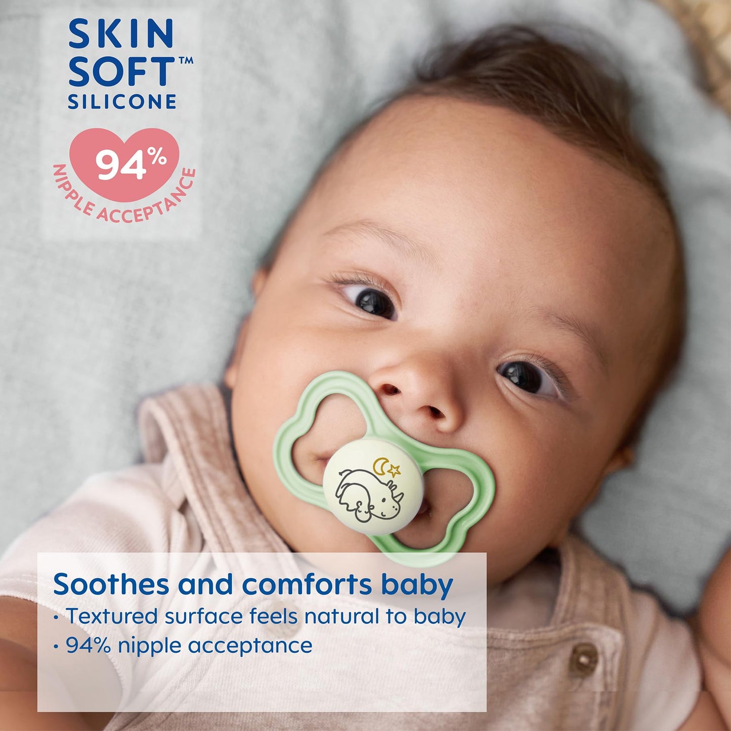 MAM Air Day & Night - Chupete de bebé para piel sensible, brilla en la oscuridad, paquete de 3, más de 16 meses, niño, 3 unidades (paquete de 1)