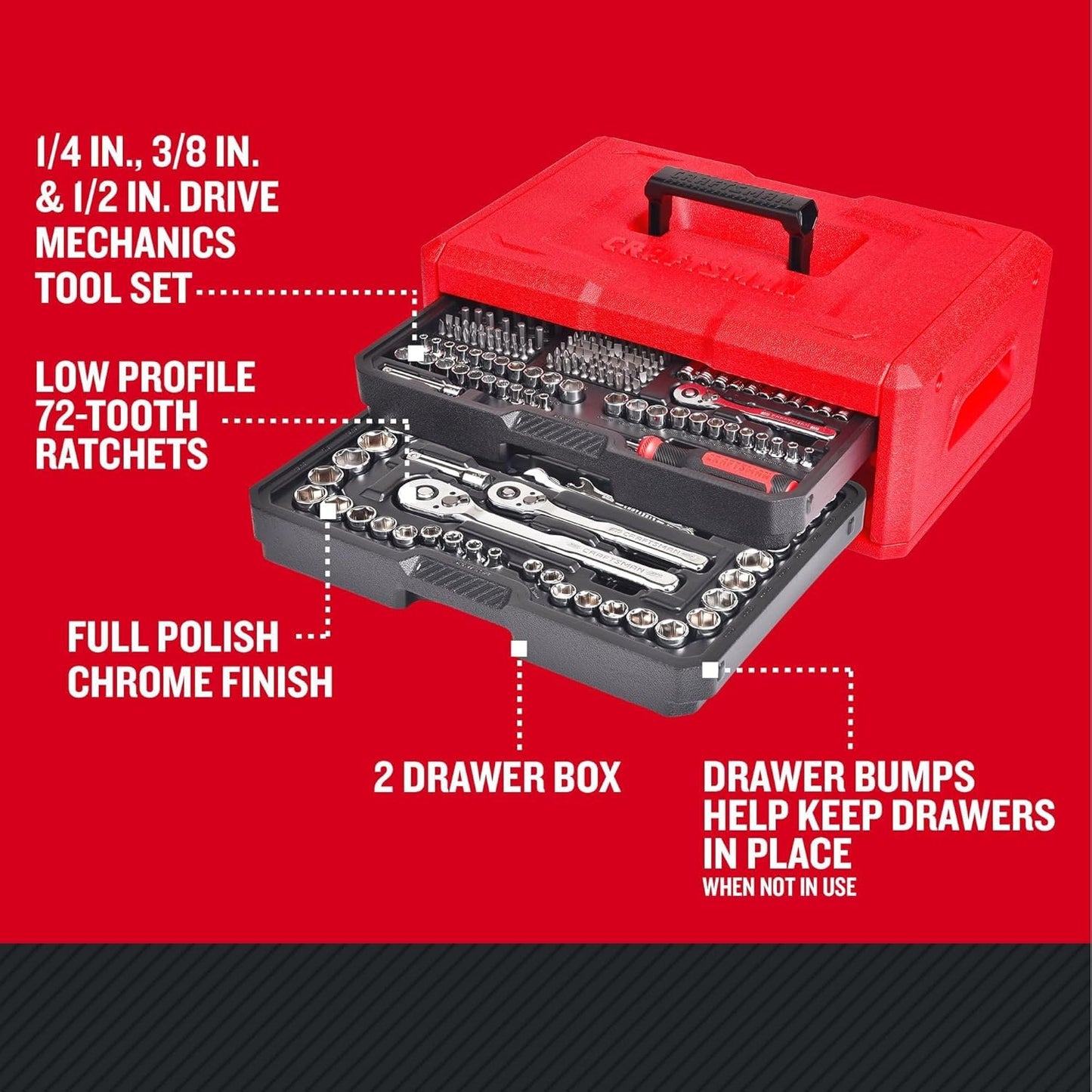 CRAFTSMAN - Juego de herramientas mecánicas de 256 piezas (CMMT45256)