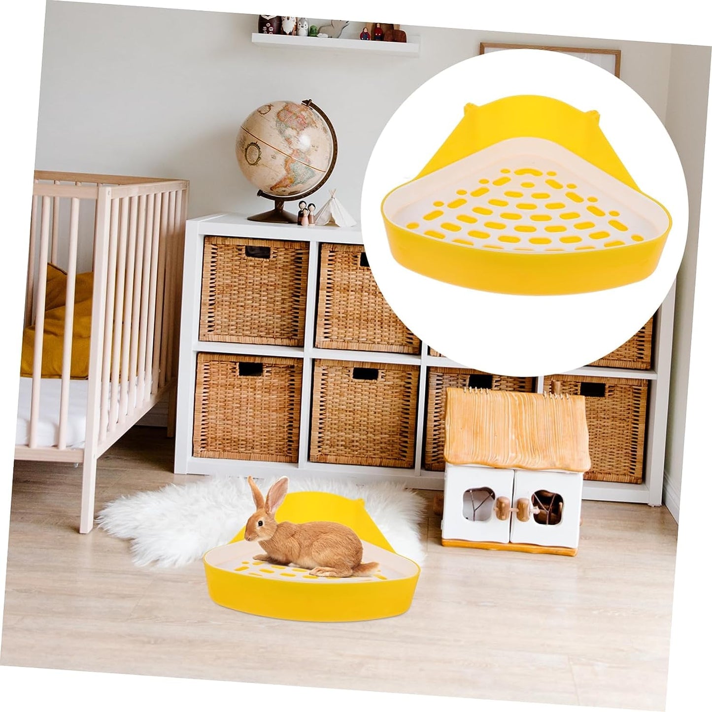 Caja de Arena para Conejos,Orinal de Esquina Inodoro con Rejilla para Suministros para Mascotas para Conejos cobayas Chinchilla hurón Animales pequeños Caja de Arena para Conejos Accesorios (rosa)