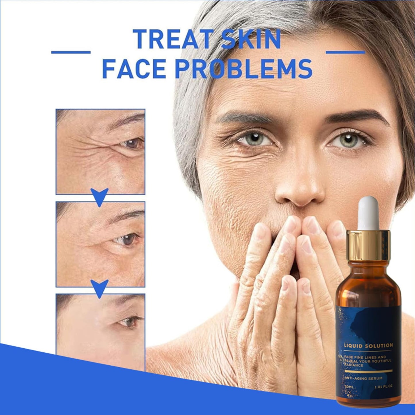 DQQSLQUL Botox Face Serum, Suero Facial Antienvejecimiento con Refuerzo de Colágeno, Botox Facial Instantáneo Tensor en una Botella, Reduce las Arrugas y Rellena la Piel,3PCS