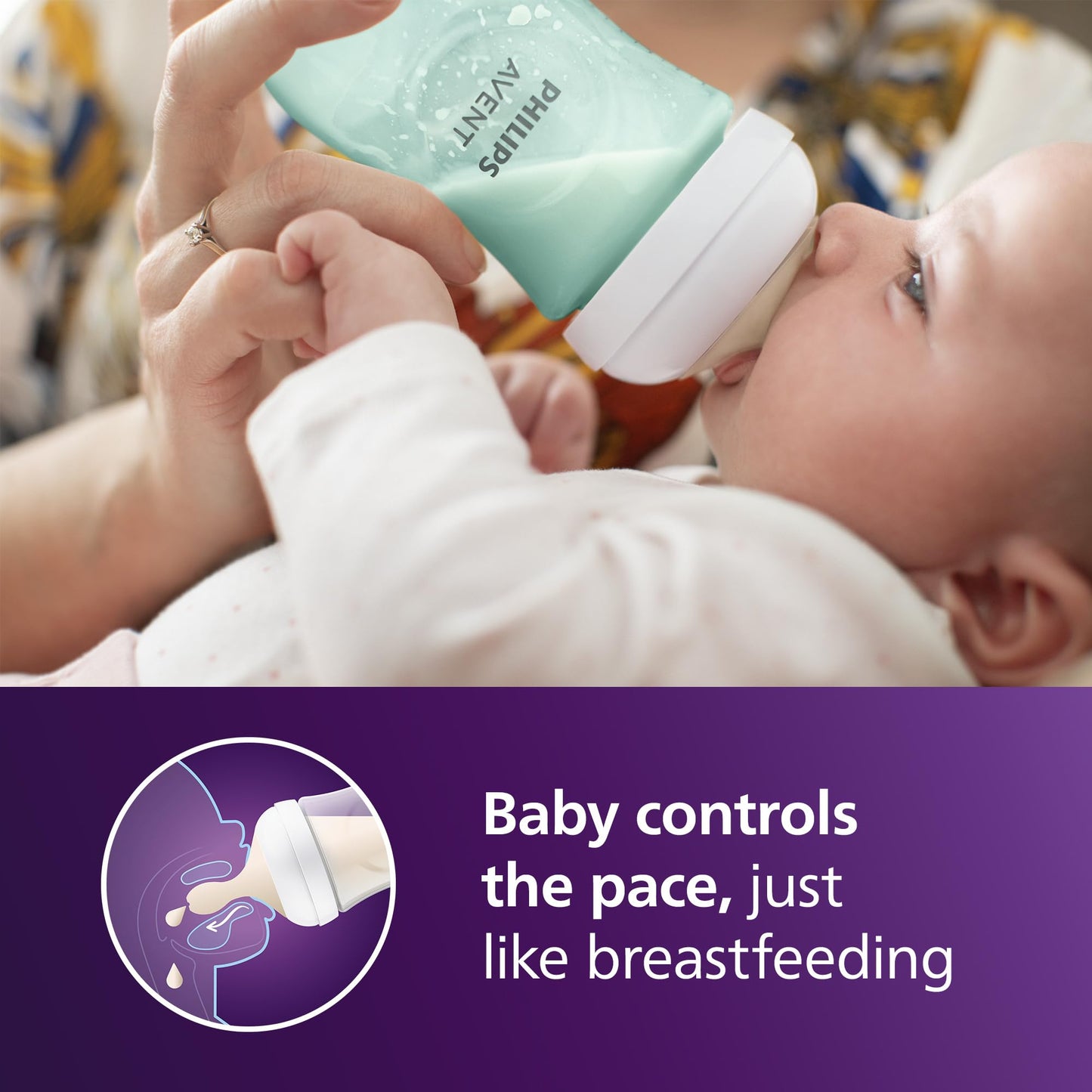 Biberón Natural Philips Avent Teal con Tetina de Respuesta Natural 9oz 4pk