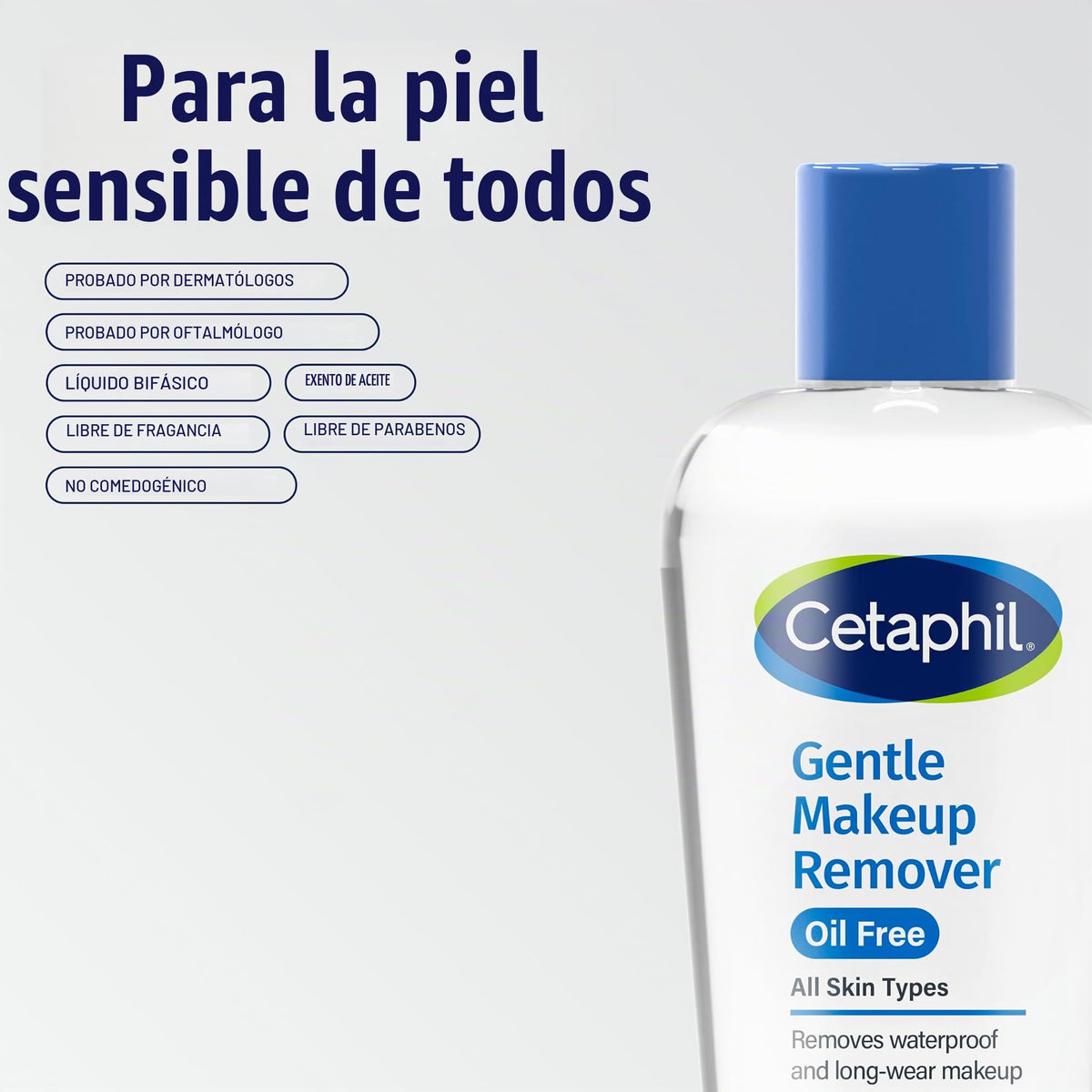 Cetaphil suave desmaquillante impermeable, 6.0 onzas líquidas