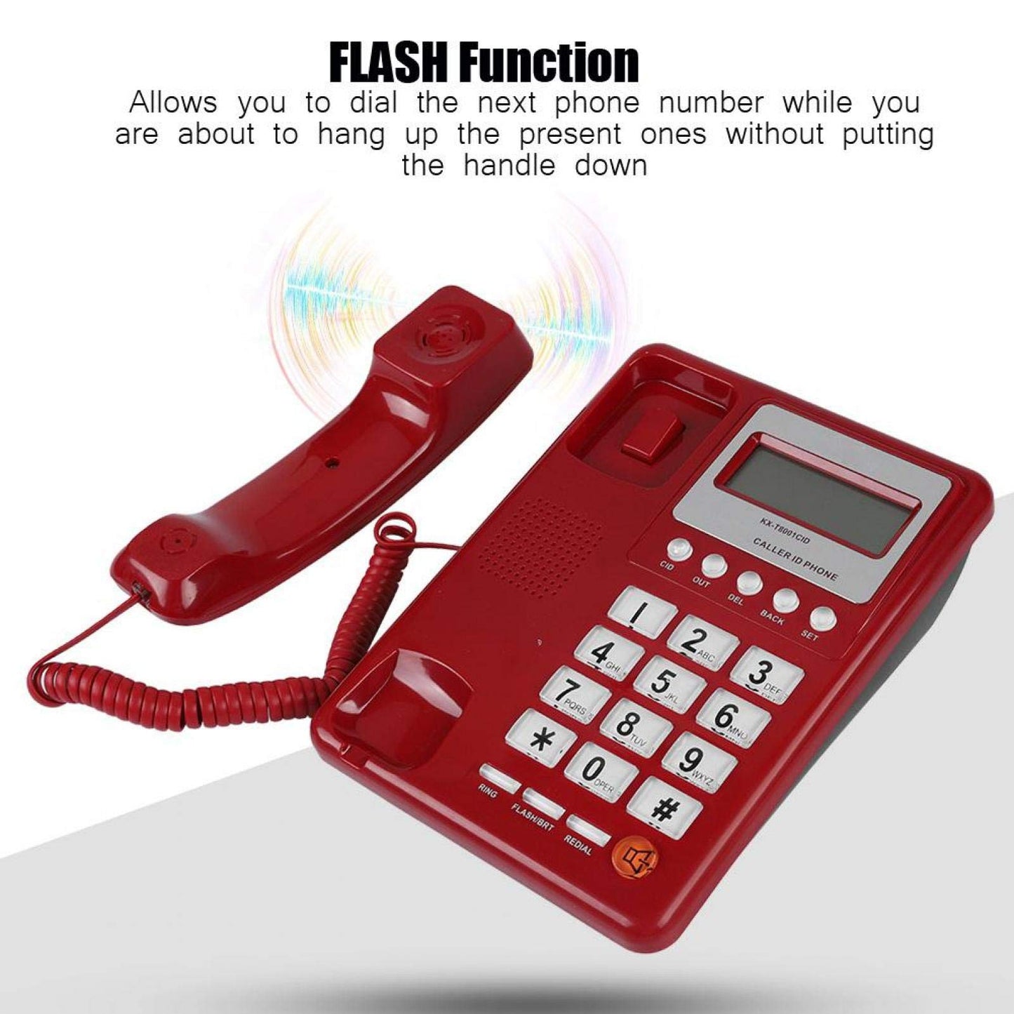 Teléfono con Cable,para Hogar/Hotel/Oficina,Telefono Alámbrico,con Altavoz, Dual FSK/DTMFI,dentificador de Llamadas,Marcación Rapidamente,Función de Almacenamiento de